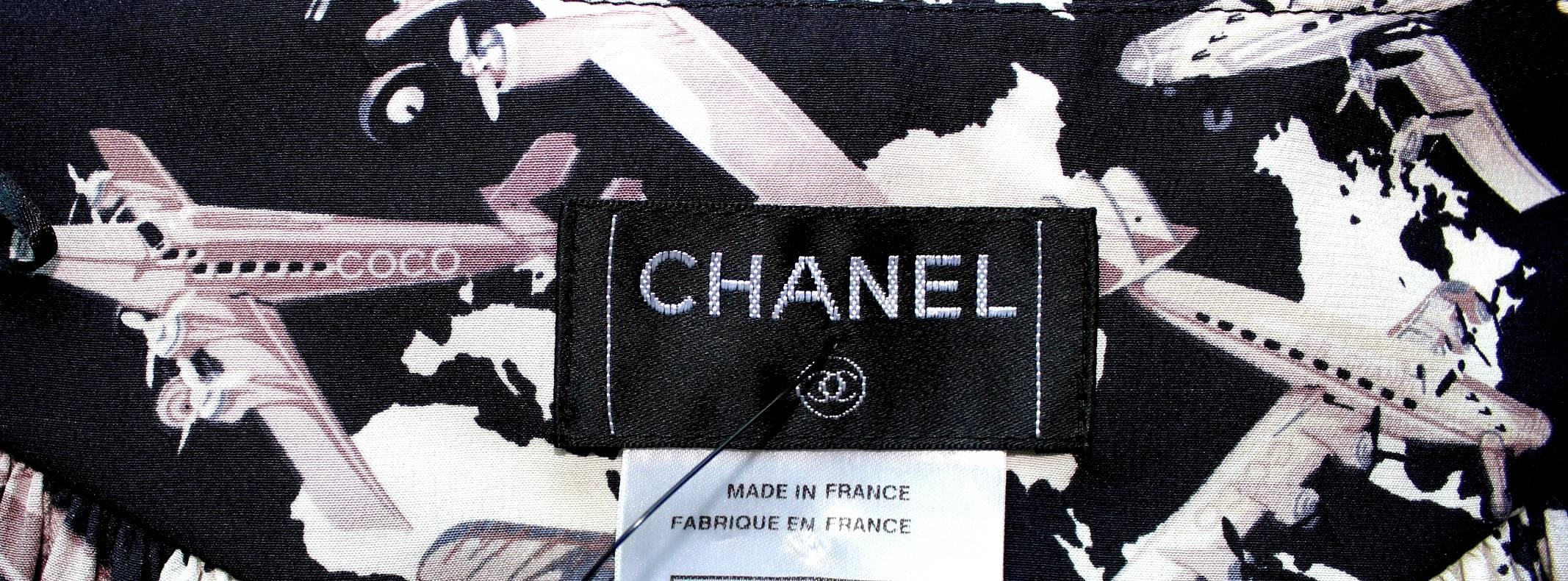 Women's Superbe Chanel Pleated Silk CC Logo Chanel Air 5 Coco Skirt