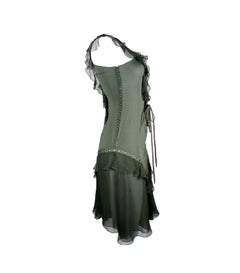 UNWORN Christian Dior by John Galliano Deep Cleavage Laceup Silk Dress 4