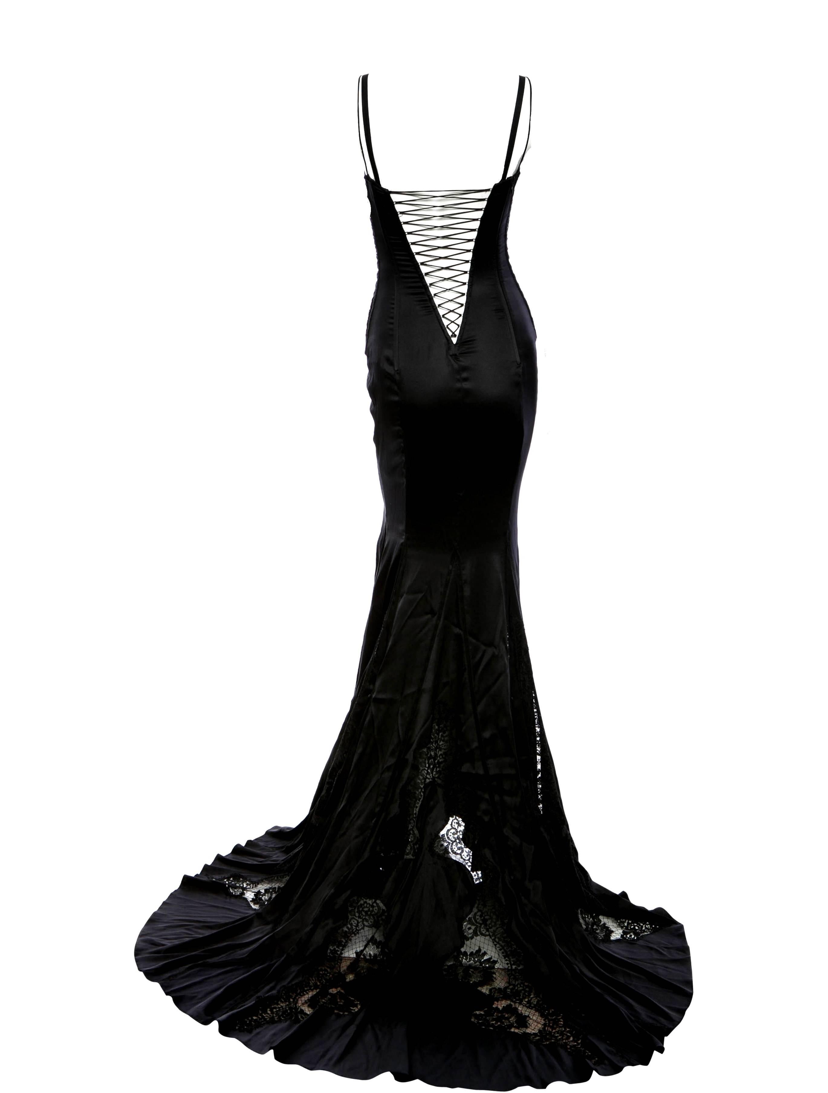 lace black evening dress