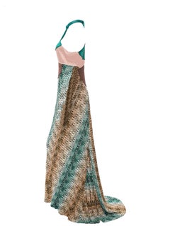 UNWORN Missoni Metallic Lurex Crochet Knit Evening Dress Gown with Cardigan 42