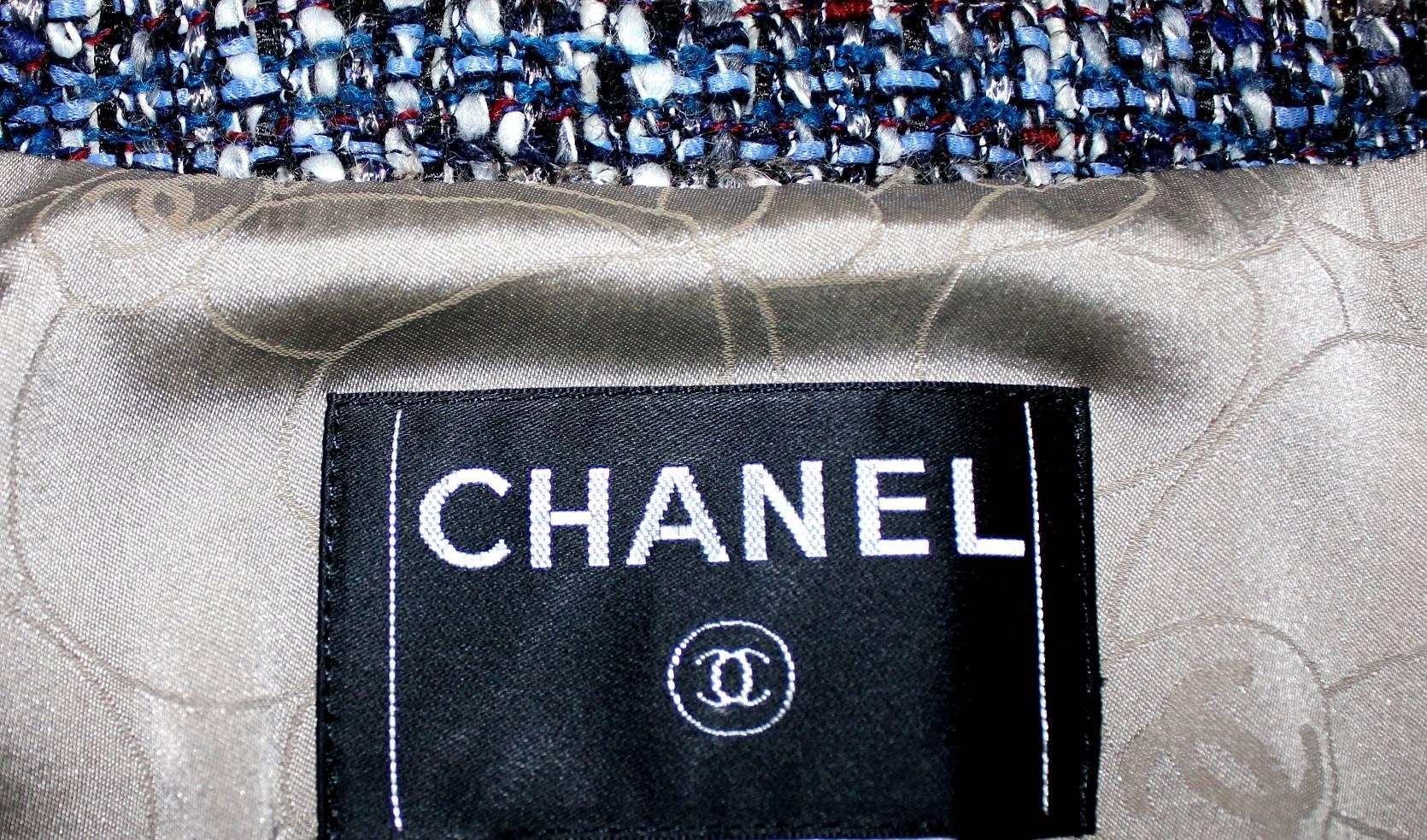 Black Chanel Metallic Multicolor Lesage Cropped Tweed Jacket Blazer