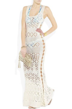 UNWORN Emilio Pucci Peter Dundas Studded Crochet Knit Maxi Dress 42