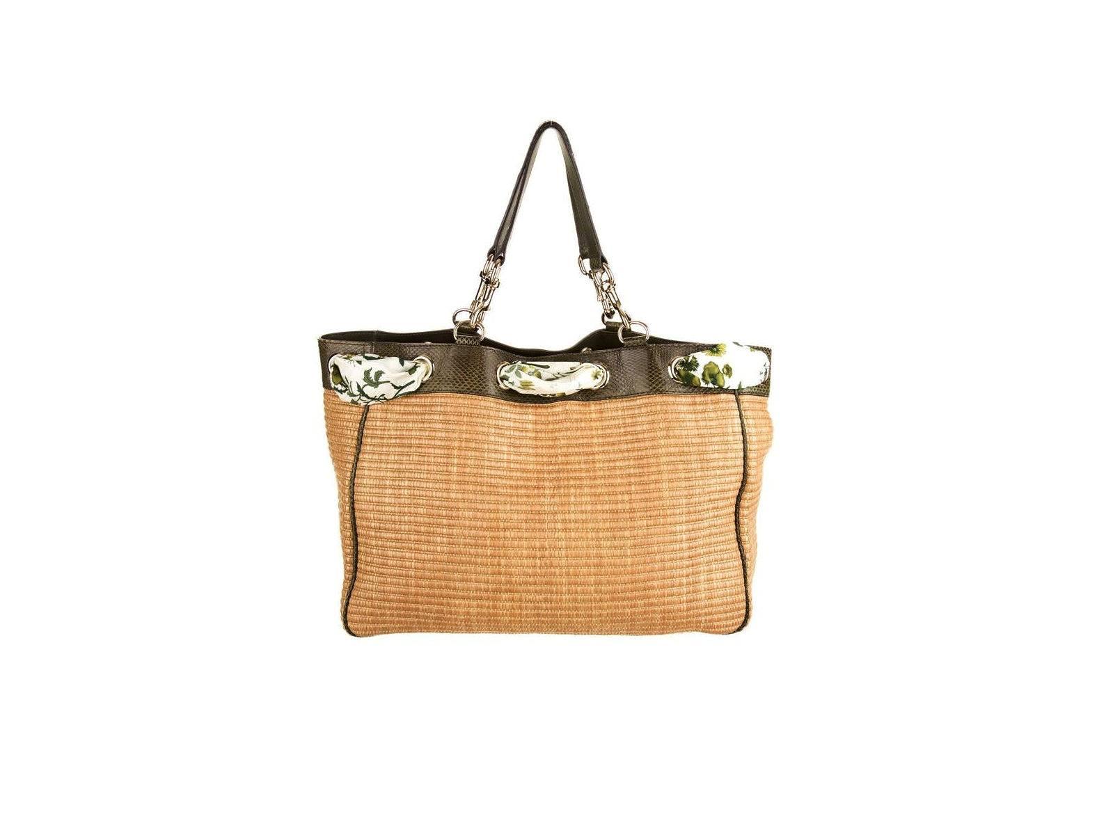 gucci woven straw bag