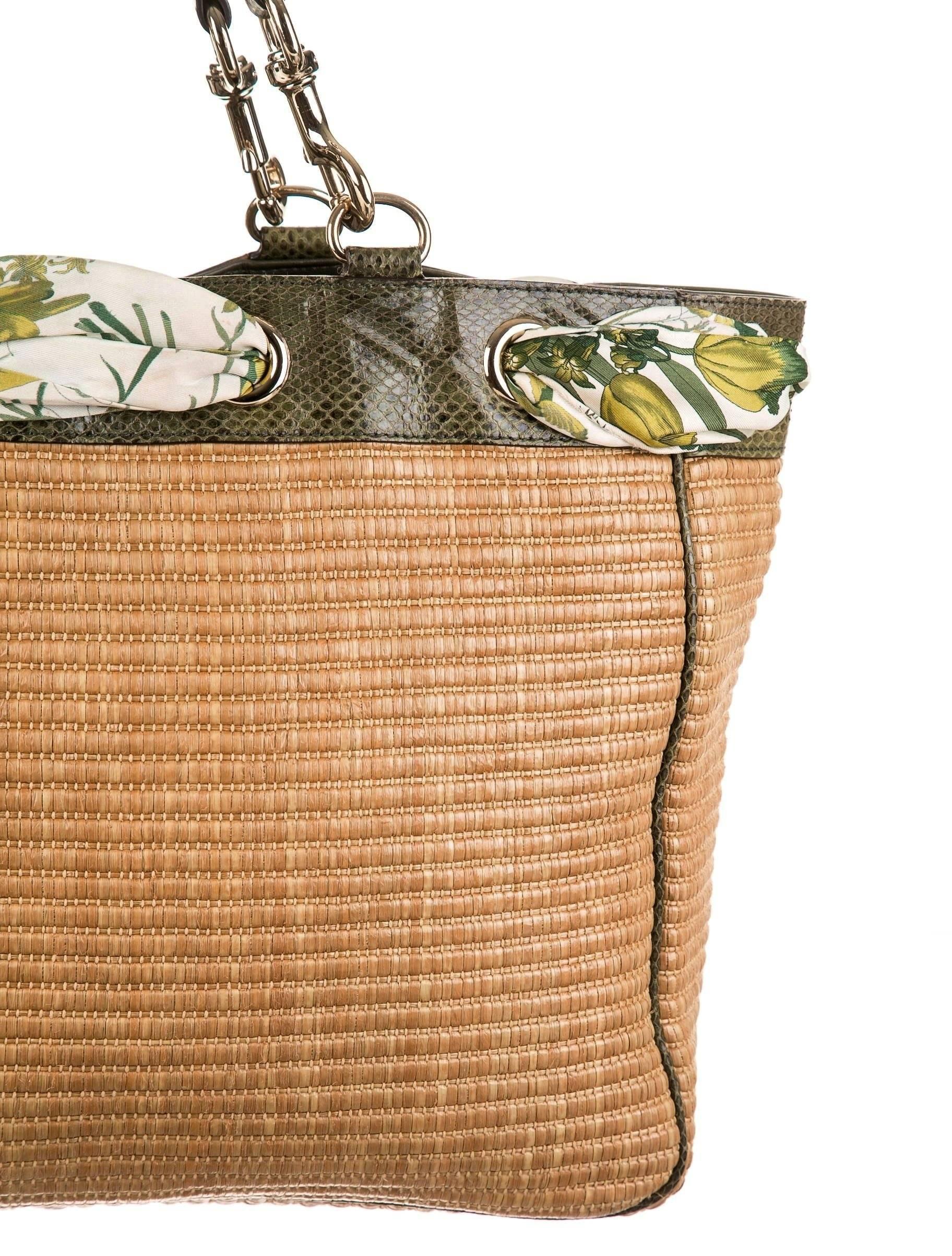 gucci straw tote