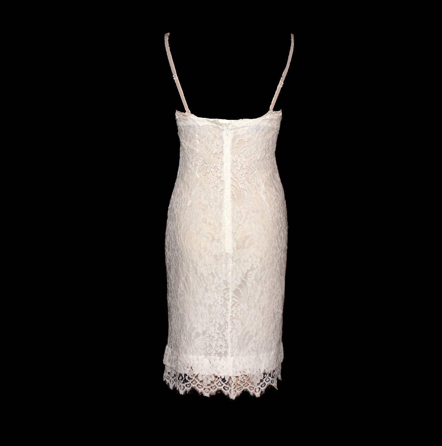 Dolce & Gabbana White Lace Corset Dress In New Condition In Switzerland, CH