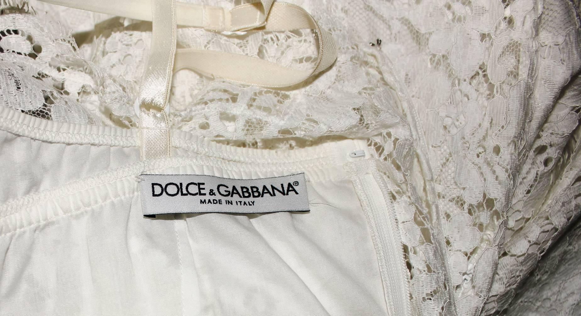 Women's Dolce & Gabbana White Lace Corset Dress