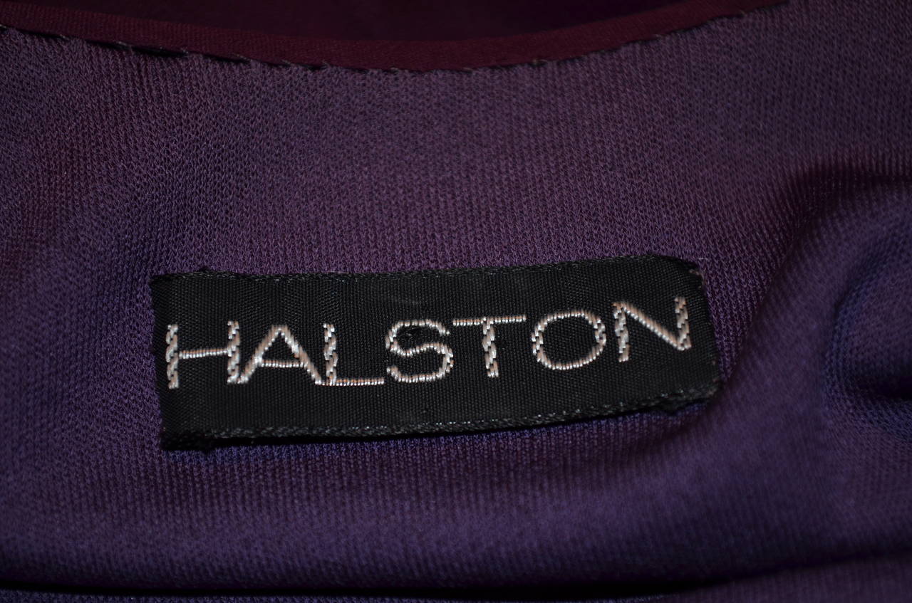 Halston Vintage Jersey Chiffon Maroon Burgundy Dress 2