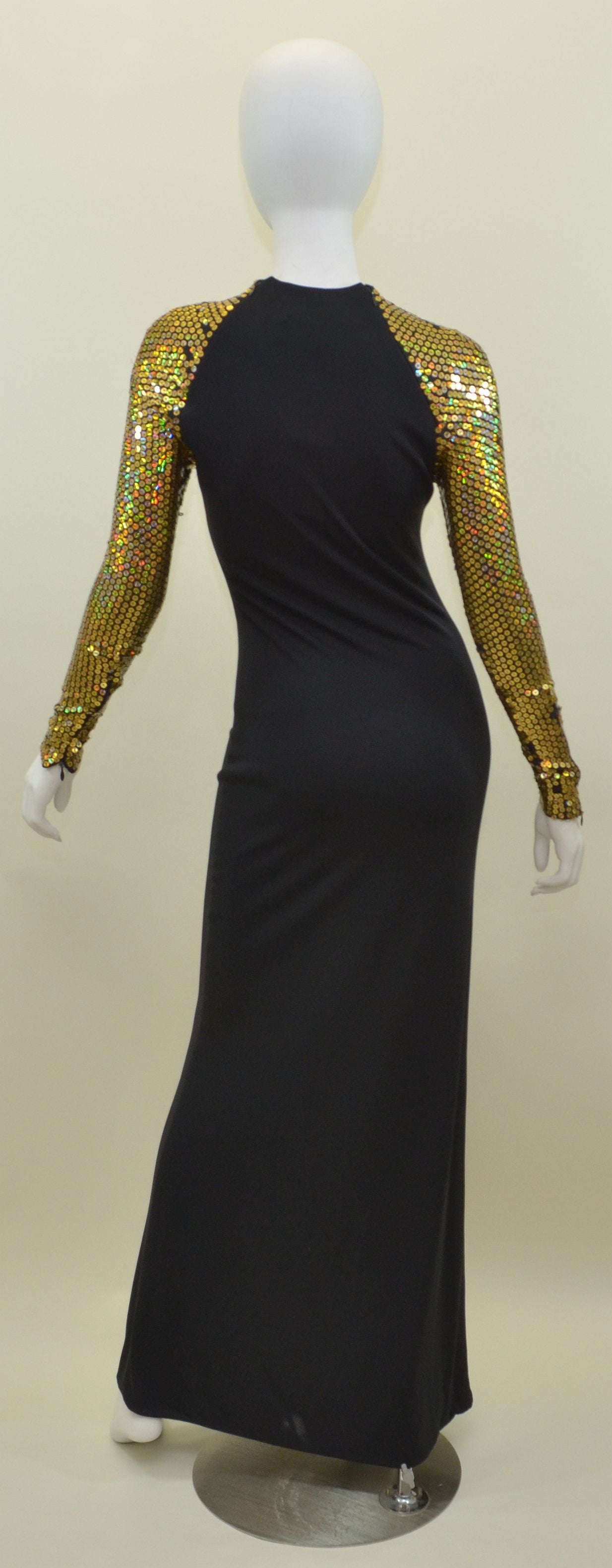 black and gold jersey dress