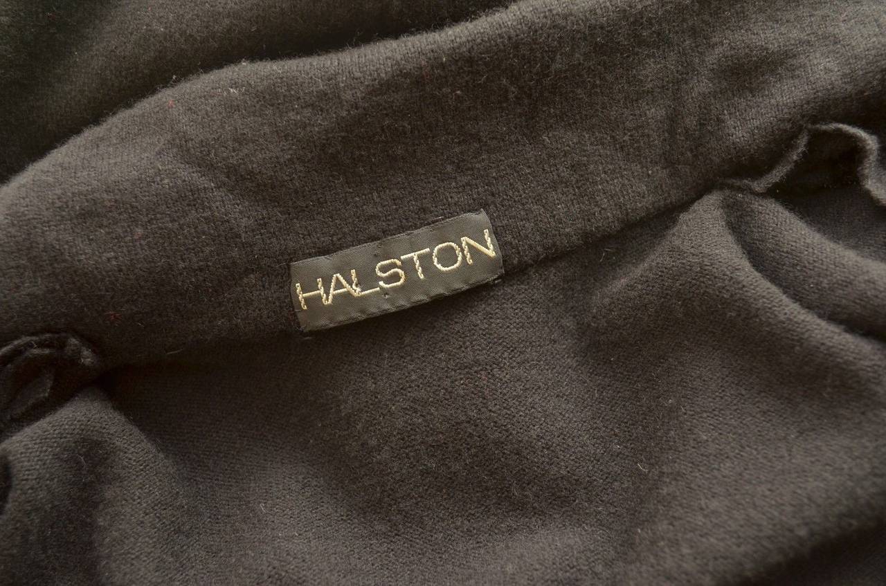 Women's Halston Black Cashmere Knit Collared Longsleeve Dress