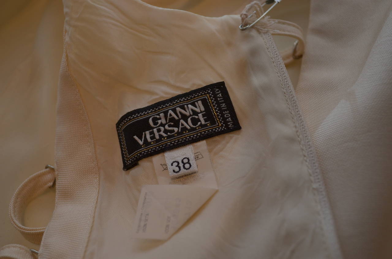 2002 Gianni Versace Cream Laced Back Blouse 1
