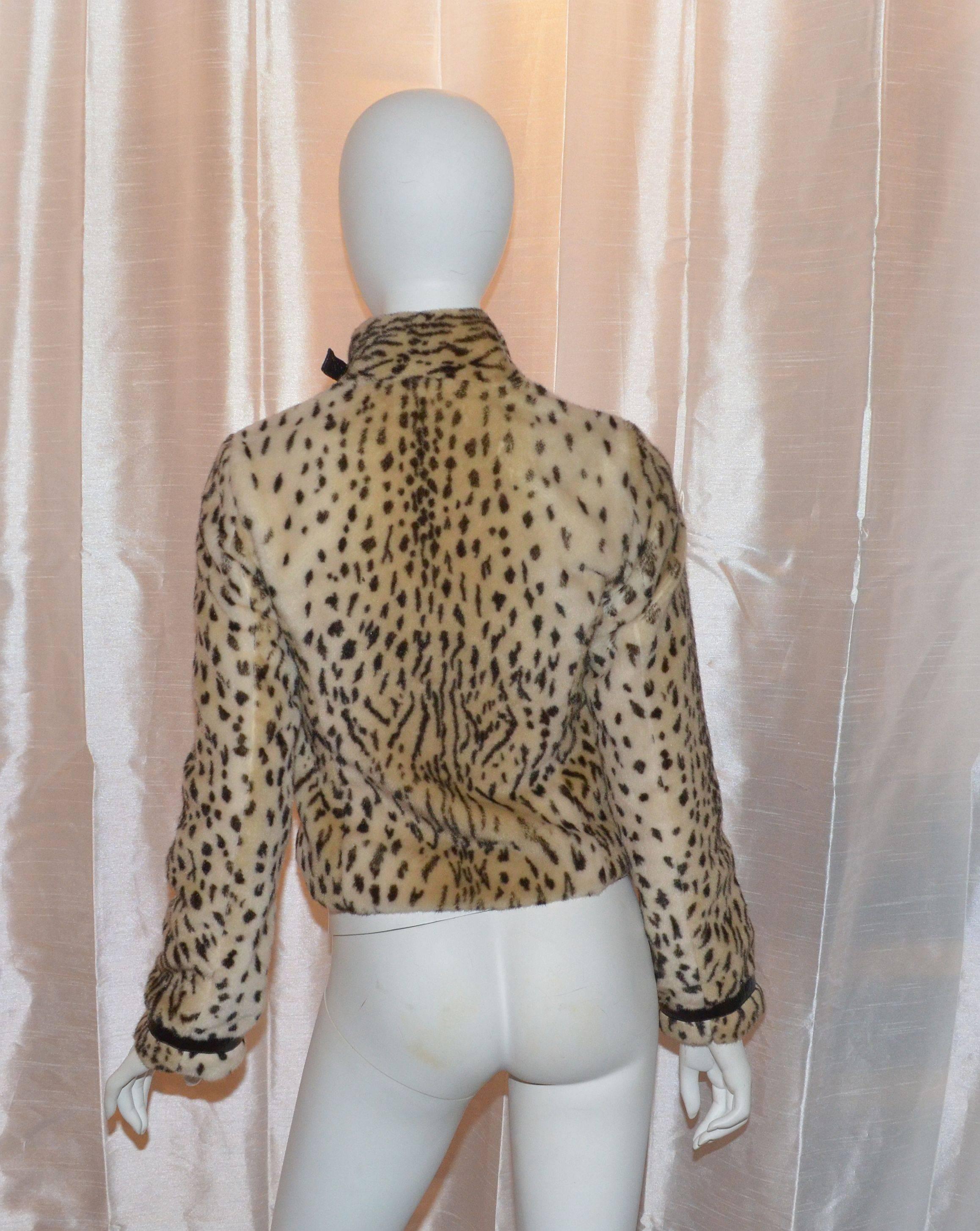 Brown Dolce & Gabbana Faux Fur Leopard Jacket