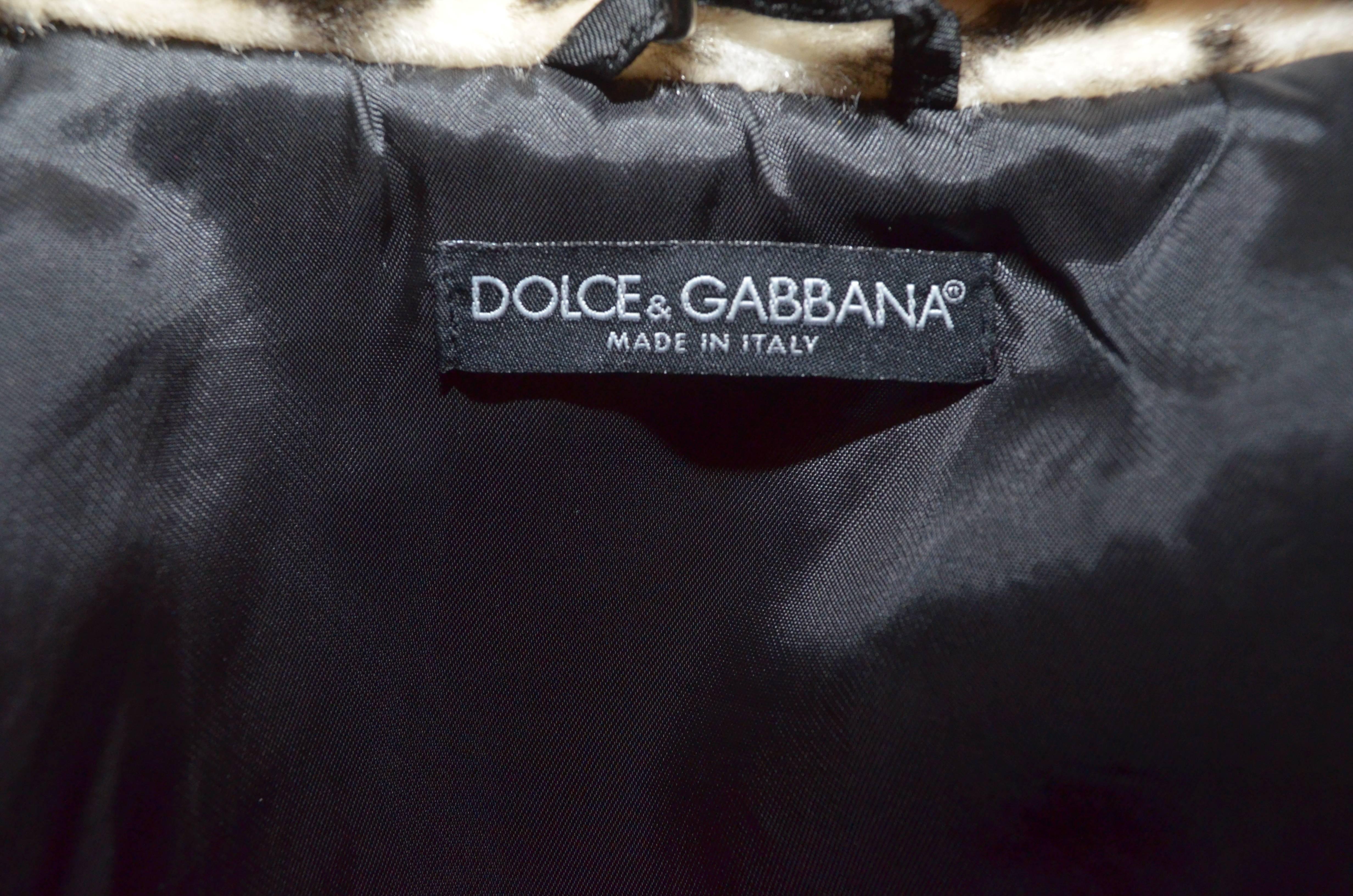 Dolce & Gabbana Faux Fur Leopard Jacket In Excellent Condition In Carmel, CA