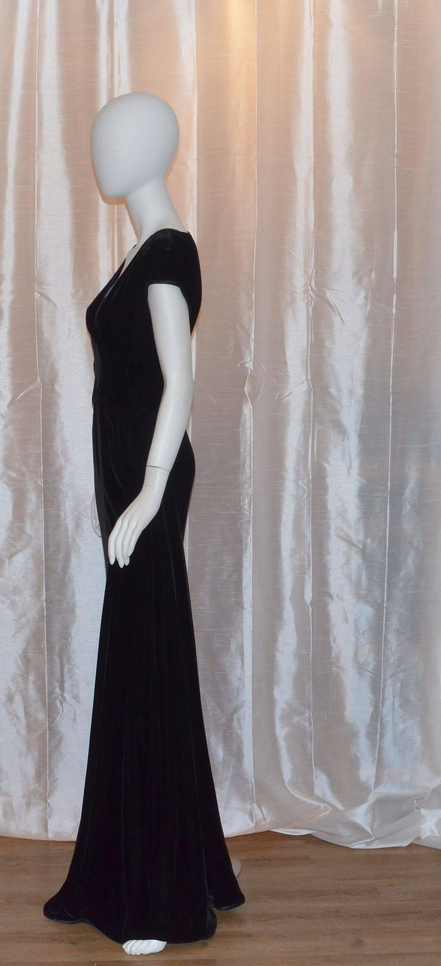 Black Valentino Velvet Asymmetrical Gown