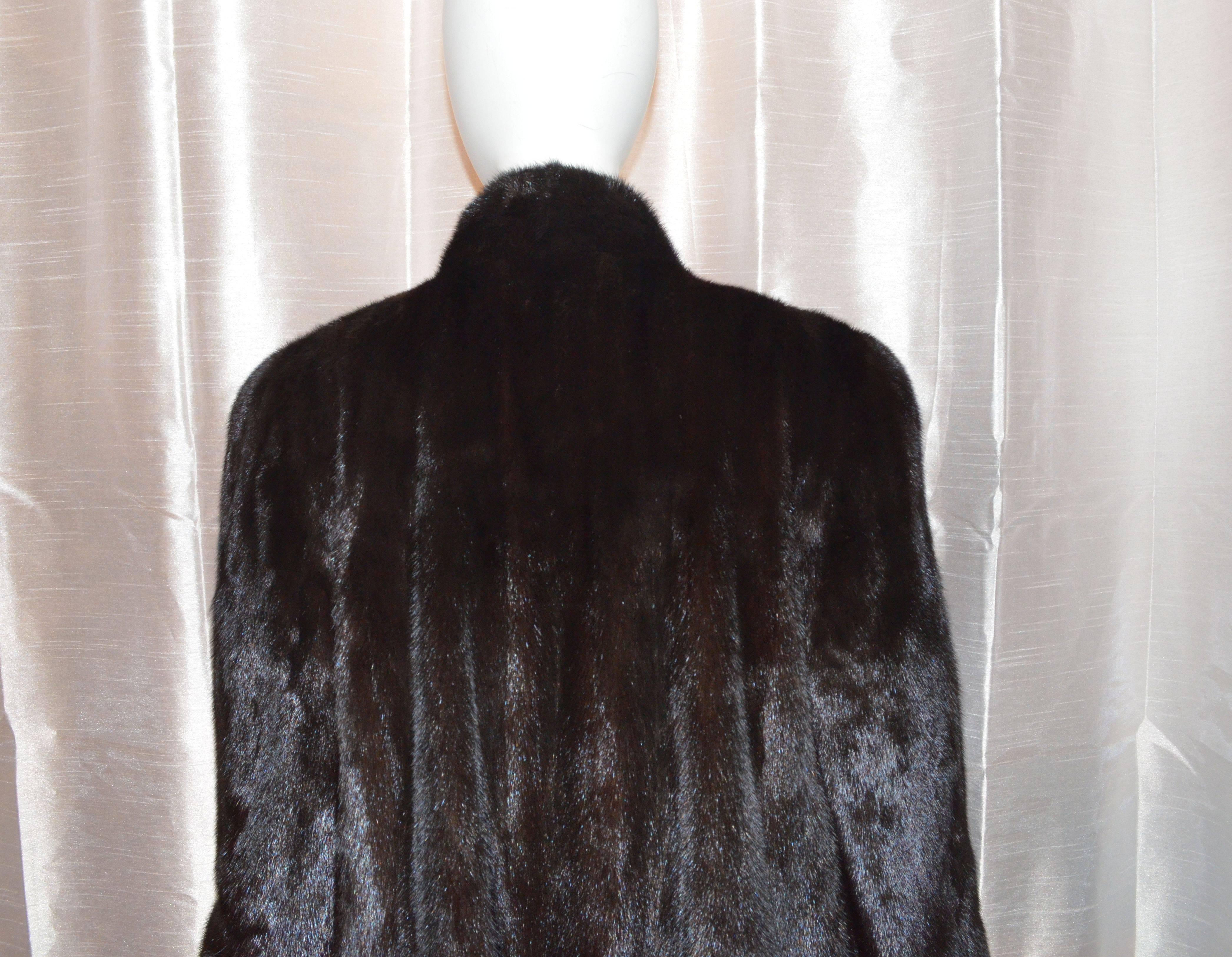 Revillon Brown Mink Coat In Excellent Condition In Carmel, CA
