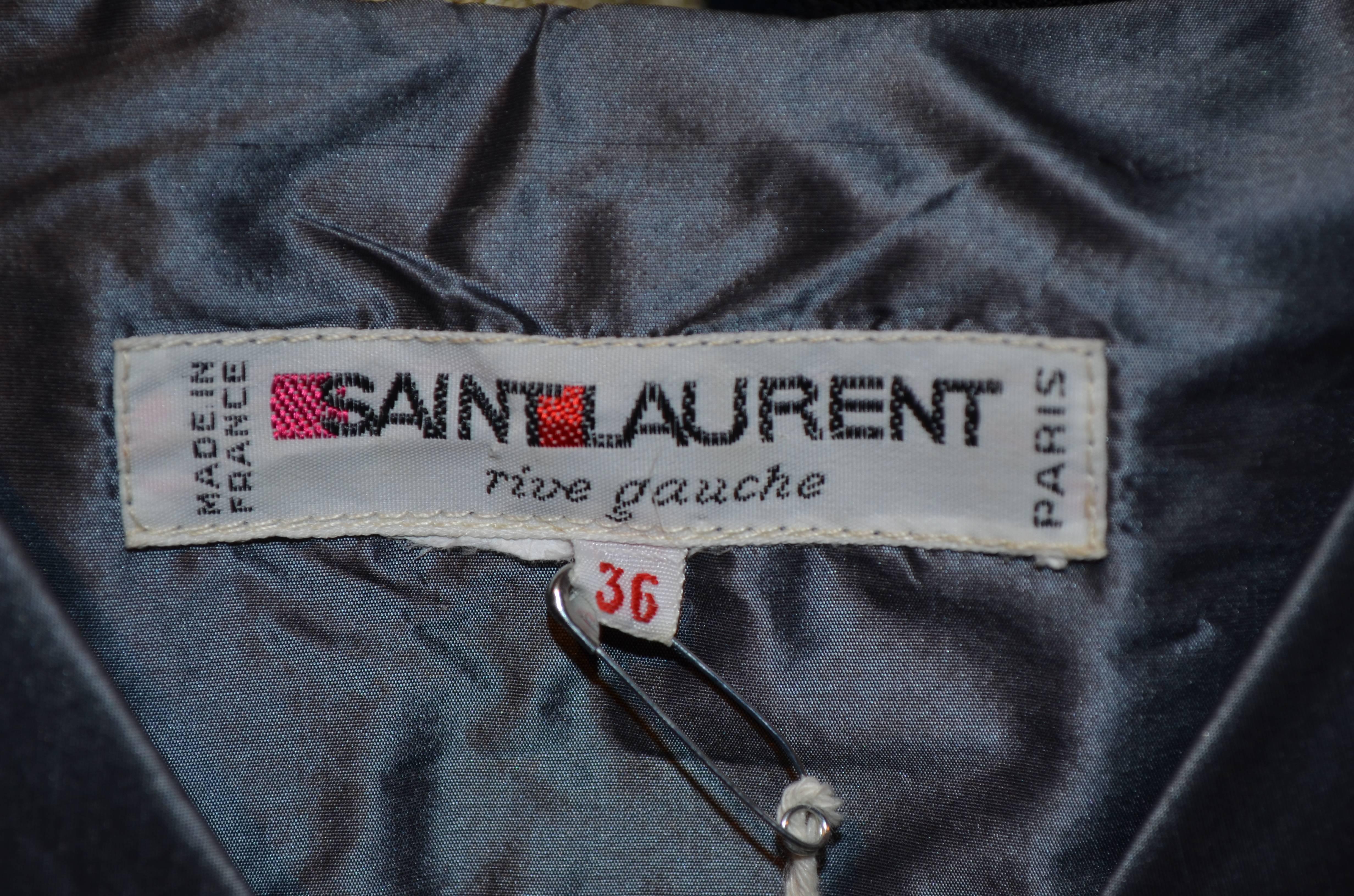 Yves Saint Laurent Silk Taffeta Longsleeve Gown In Excellent Condition In Carmel, CA