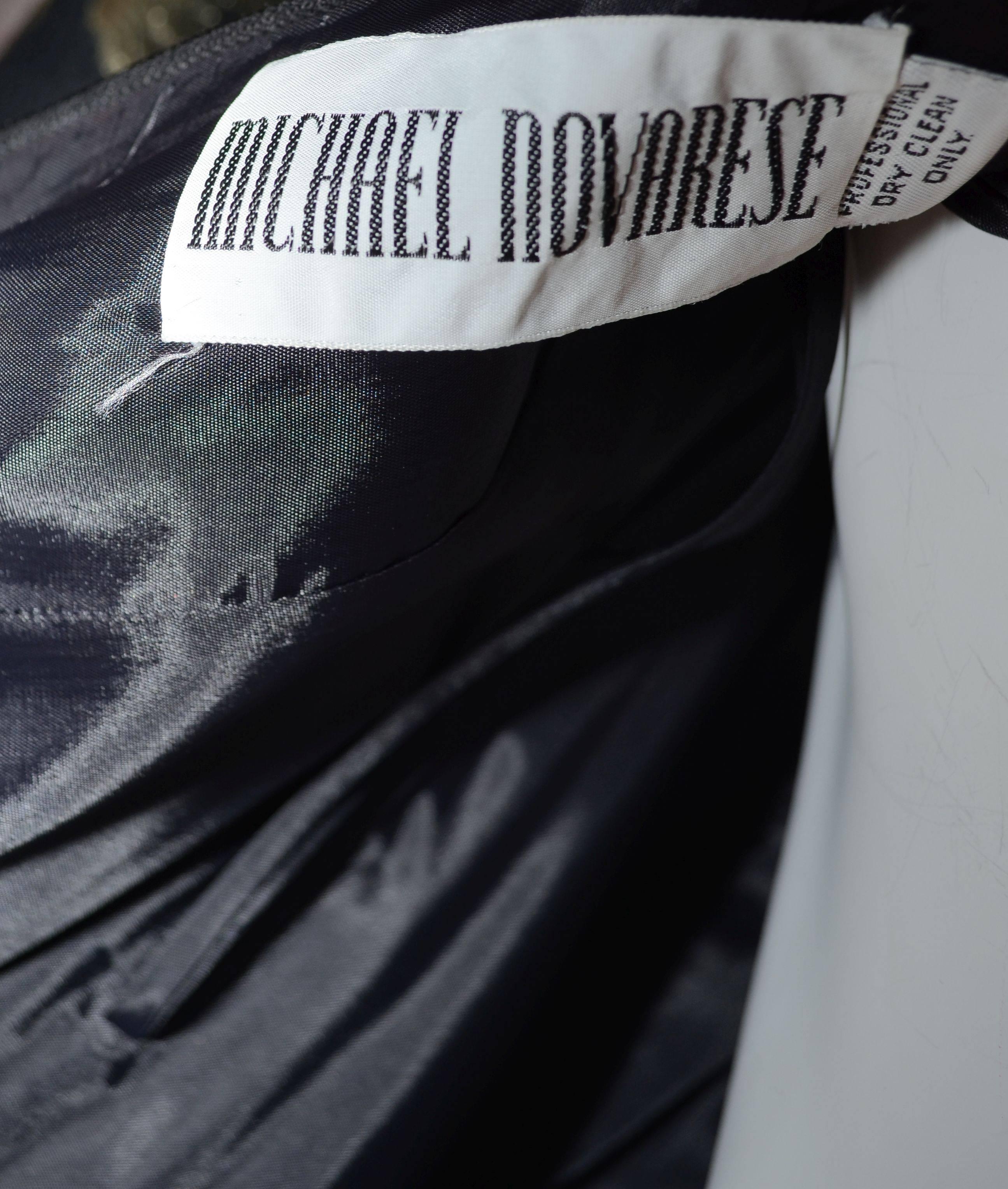 Michael Novarese Off Shoulder Silk Brocade Metallic Lamé Gown In Excellent Condition In Carmel, CA