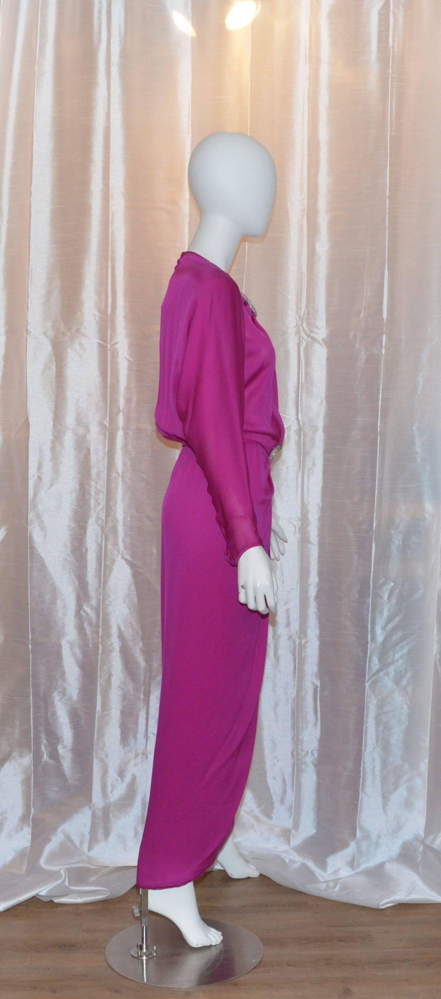 Purple Valentino Satin Fuchsia Gown