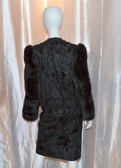 James Galanos Russian Broadtail and Mink Embellished Jacket and Skirt