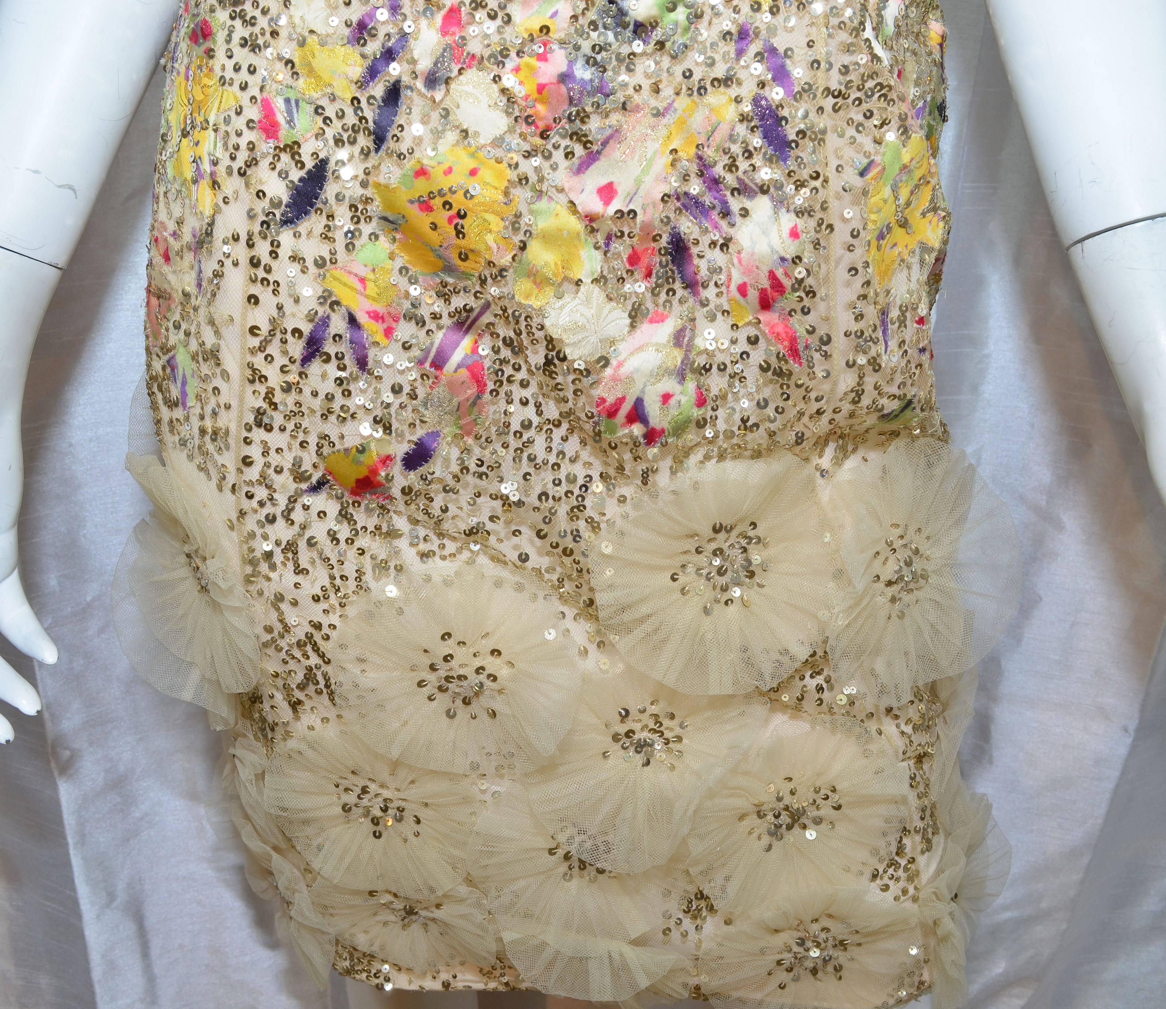 Carolina Herrera 2011 Resort Strapless Embellished Floral Dress  1