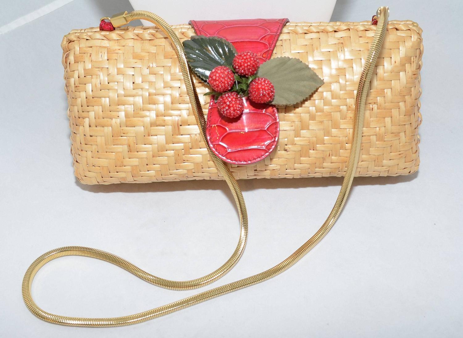 Emanuel Ungaro Straw Clutch Purse For Sale at 1stdibs