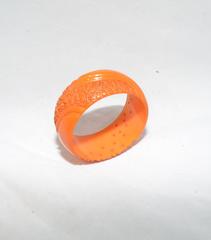 Vintage Bakelite Butterscotch Carved Bangle Bracelet