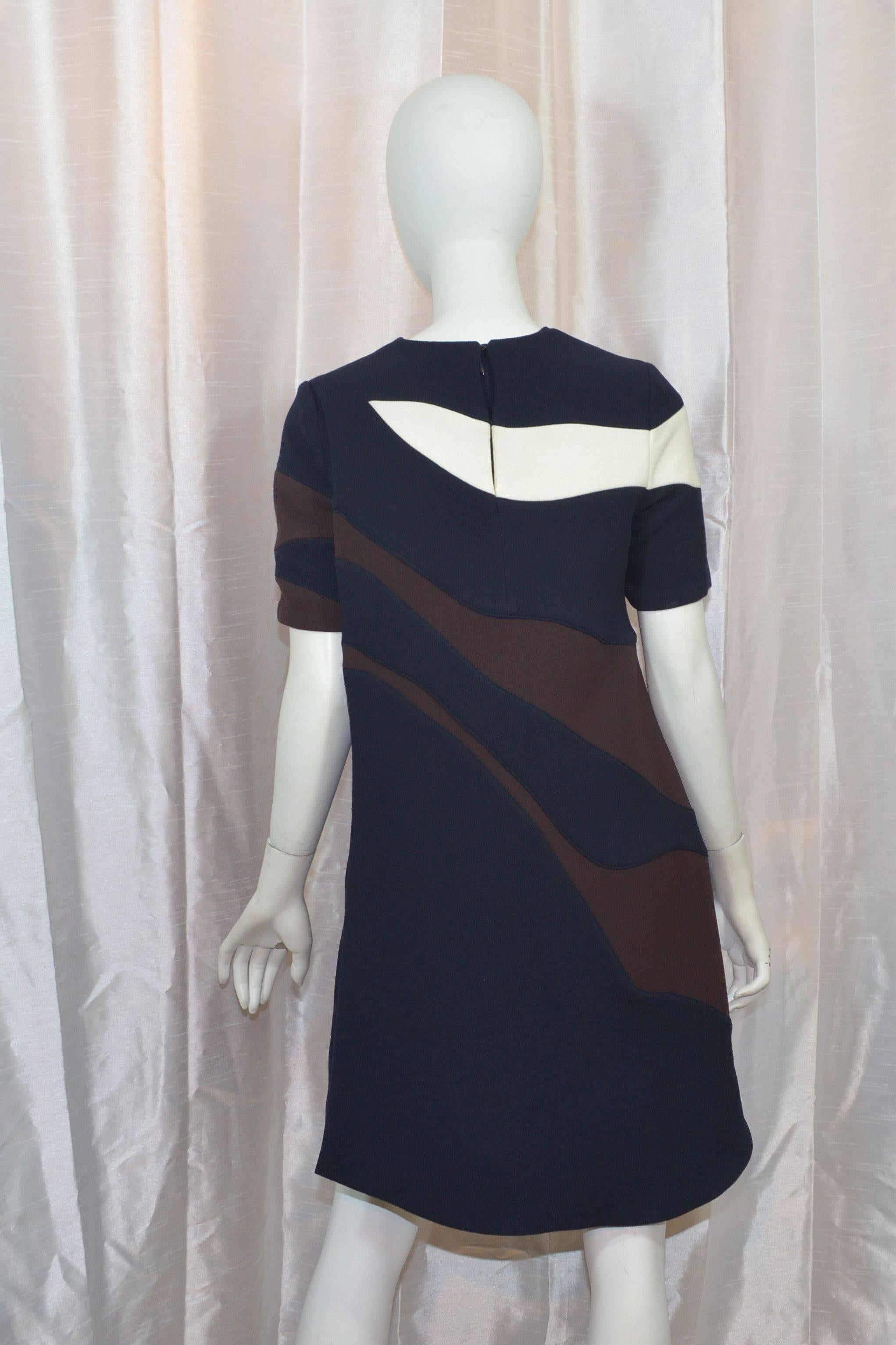 Black Christian Dior Colorblock Dress
