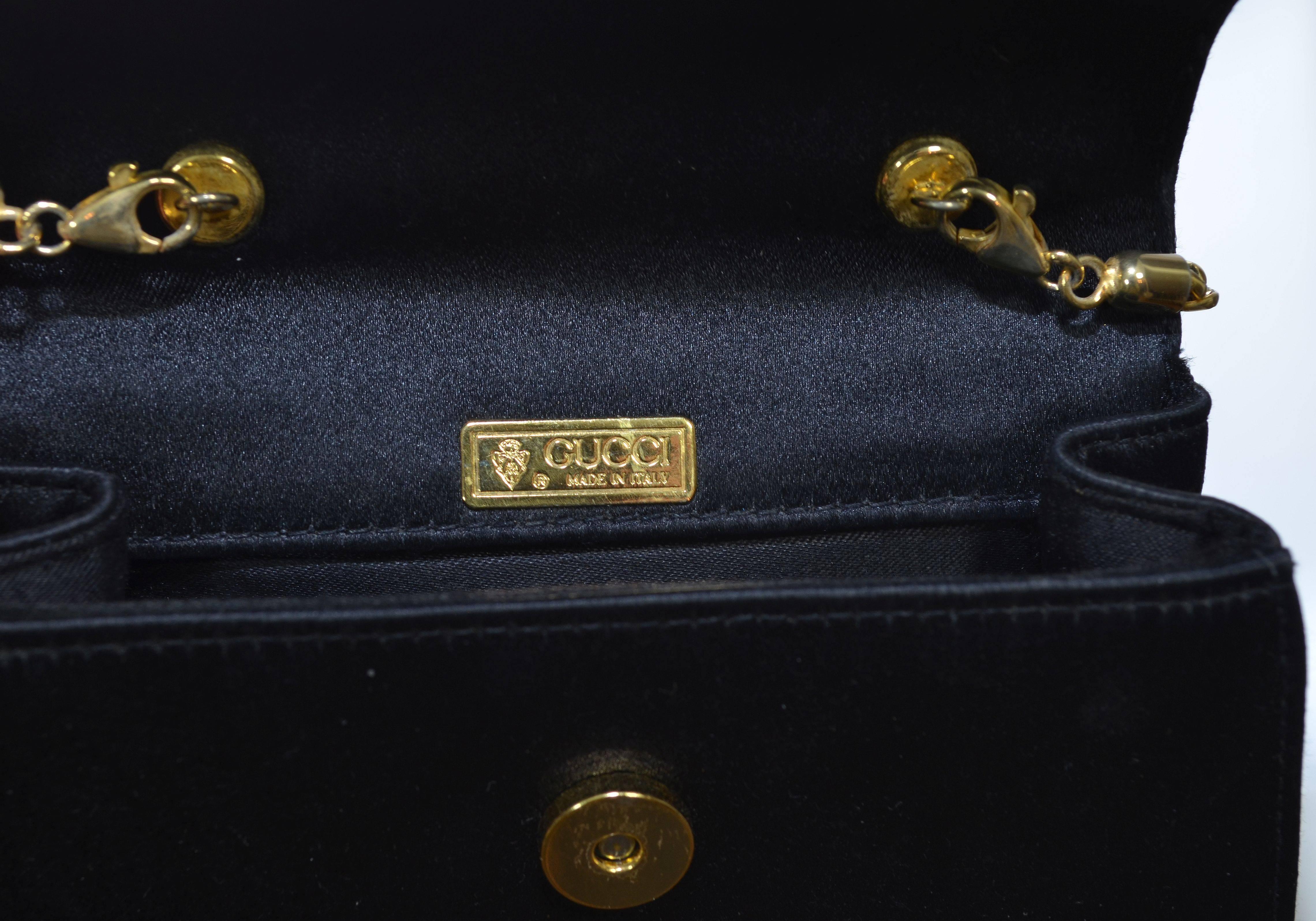 Black Vintage Gucci Mini Bag / Necklace 