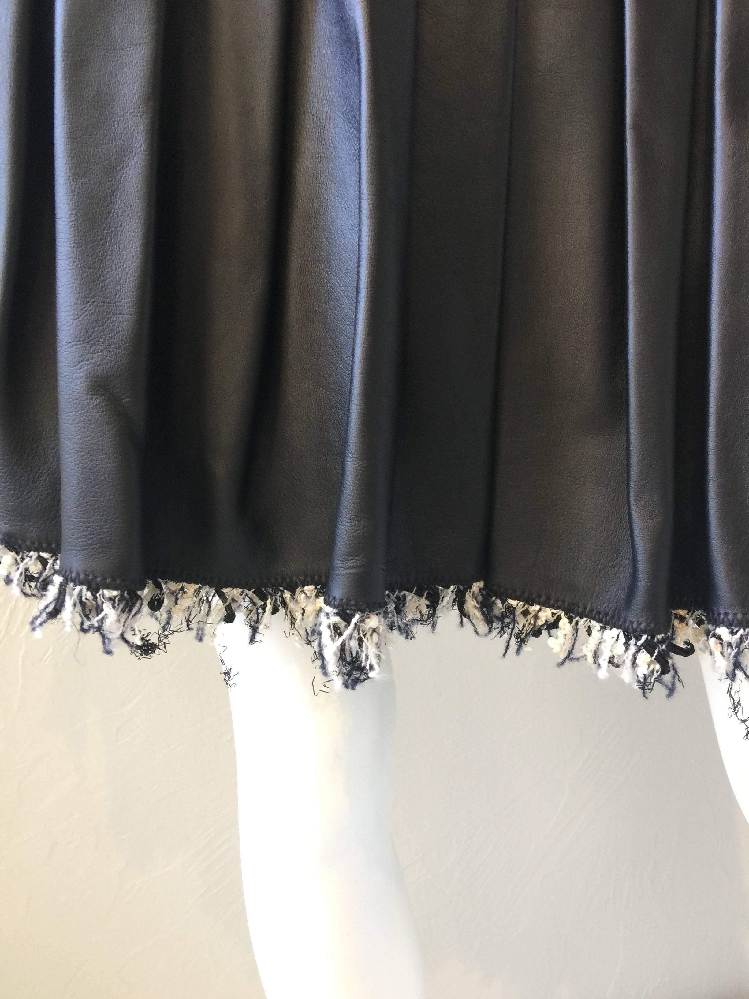 Chanel 05A Pleated Leather Skirt 2
