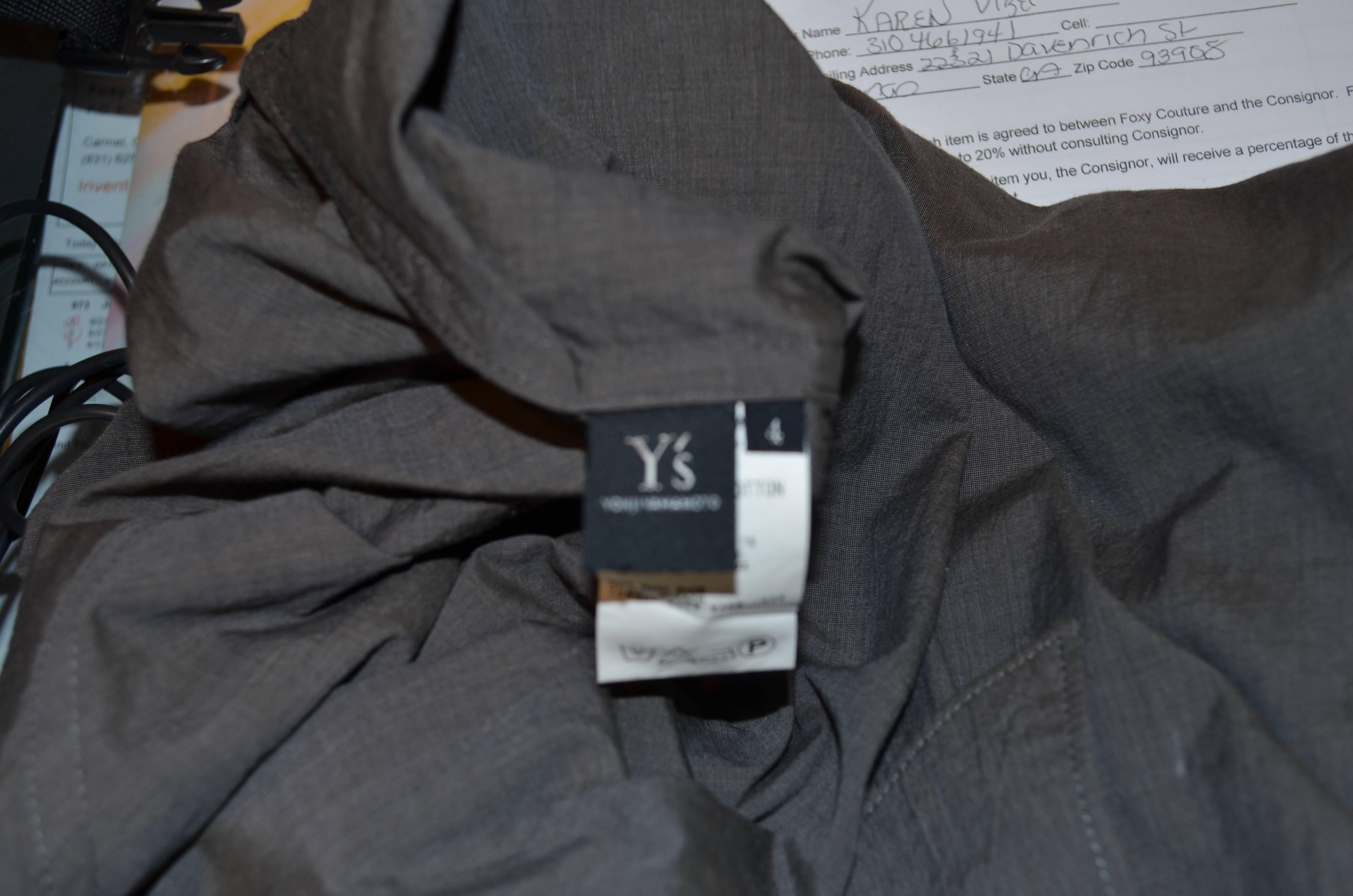 Gray Yohji Yamamoto Y's Shirt Dress