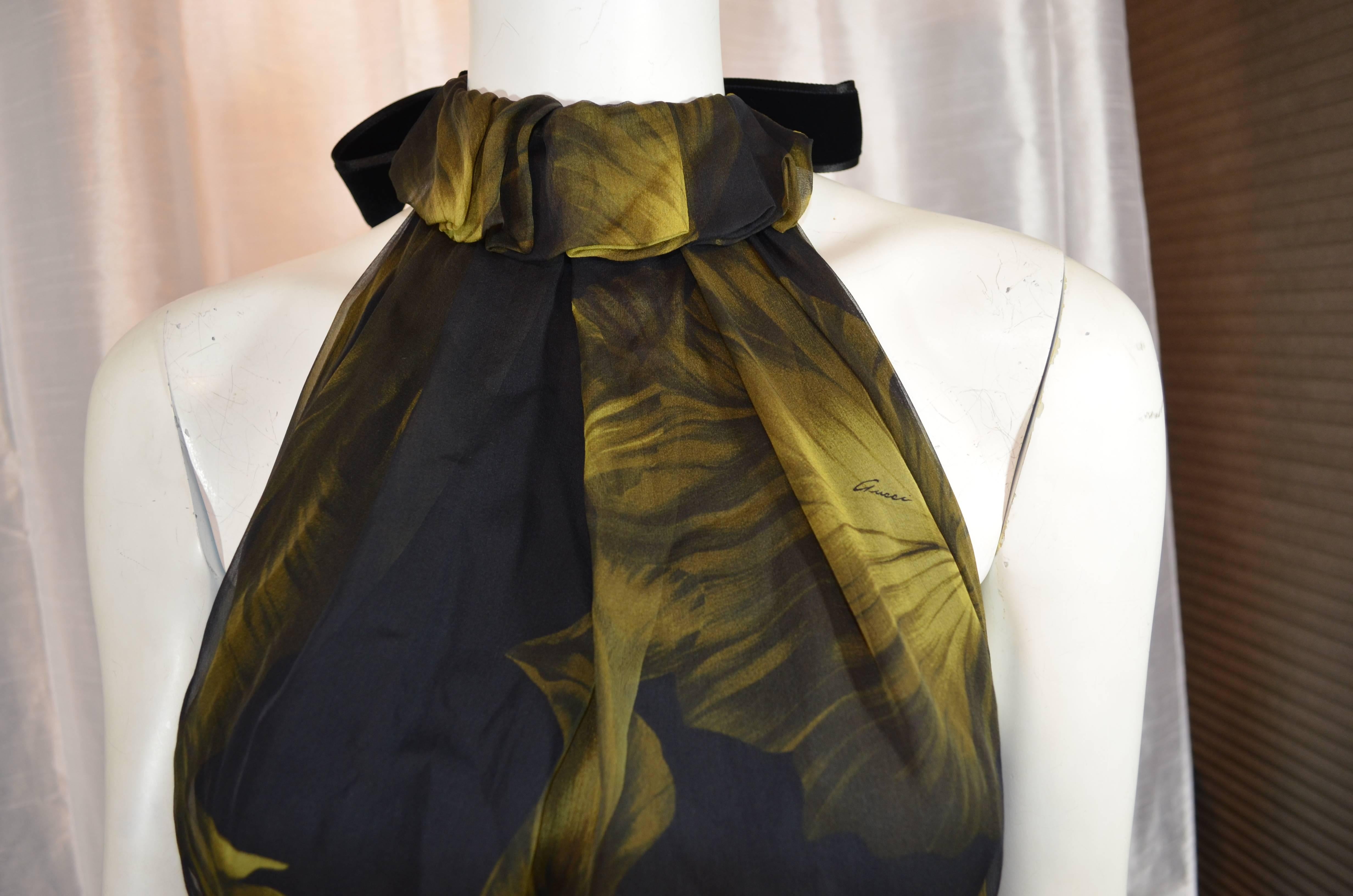 Gucci Silk Floral Halter Gown size 40 1