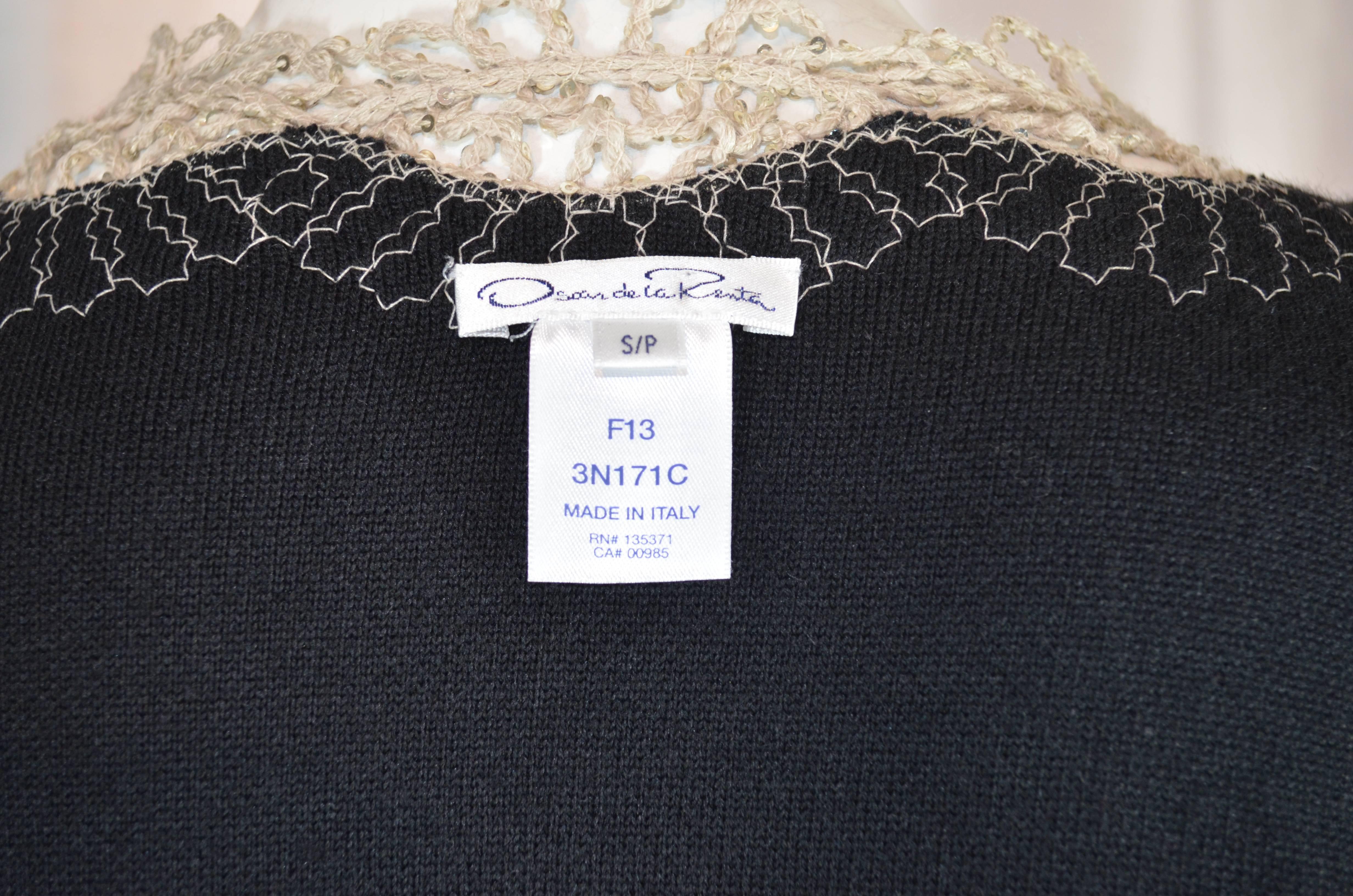 Oscar de la Renta Embellished Knit Duster 5