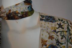 Gucci 2008 Animal / Forest Print Silk Chiffon Dress and Scarf