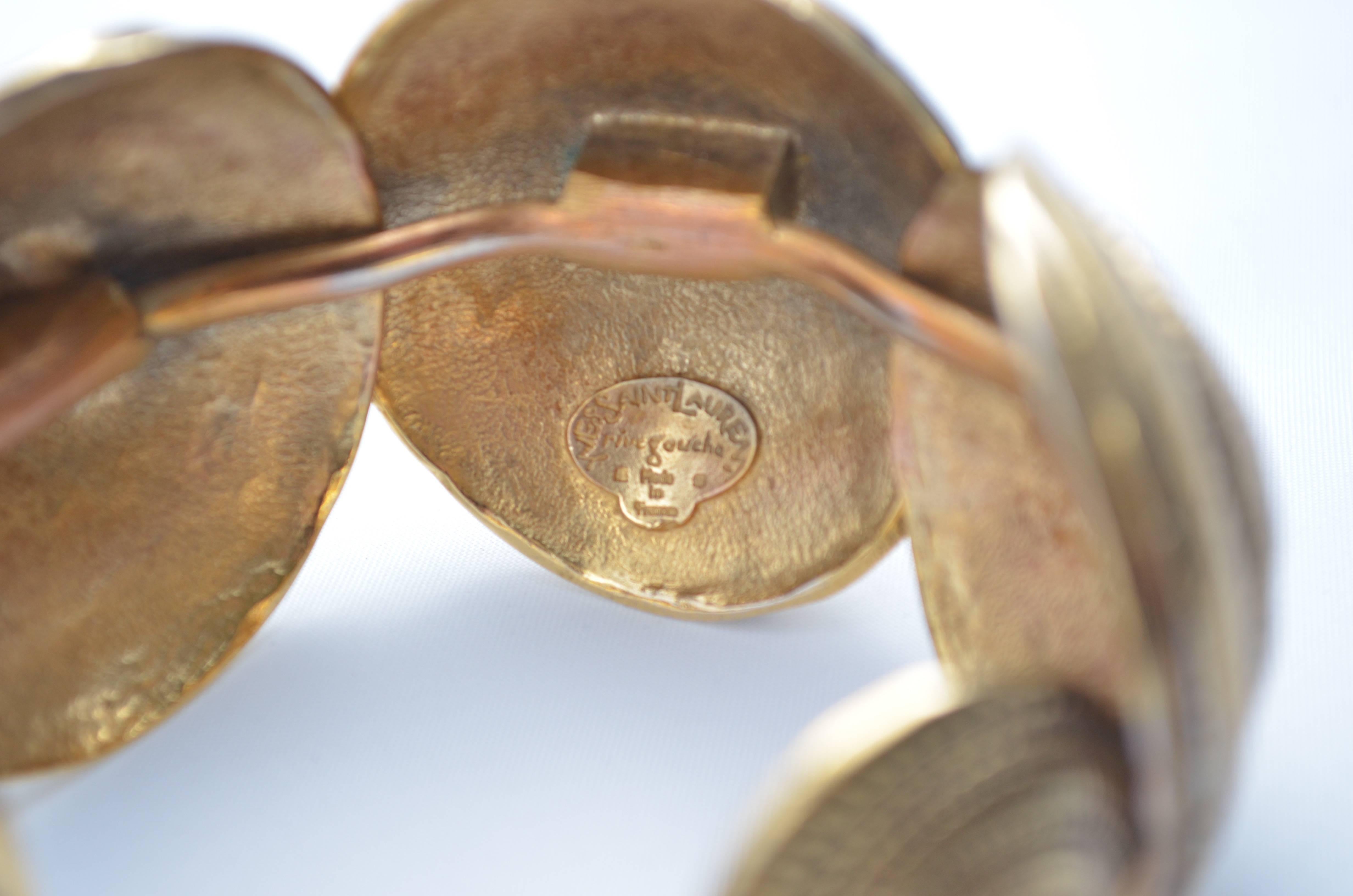 Yves Saint Laurent Rive Gauche 1970s Nautilus Shell Cuff 5