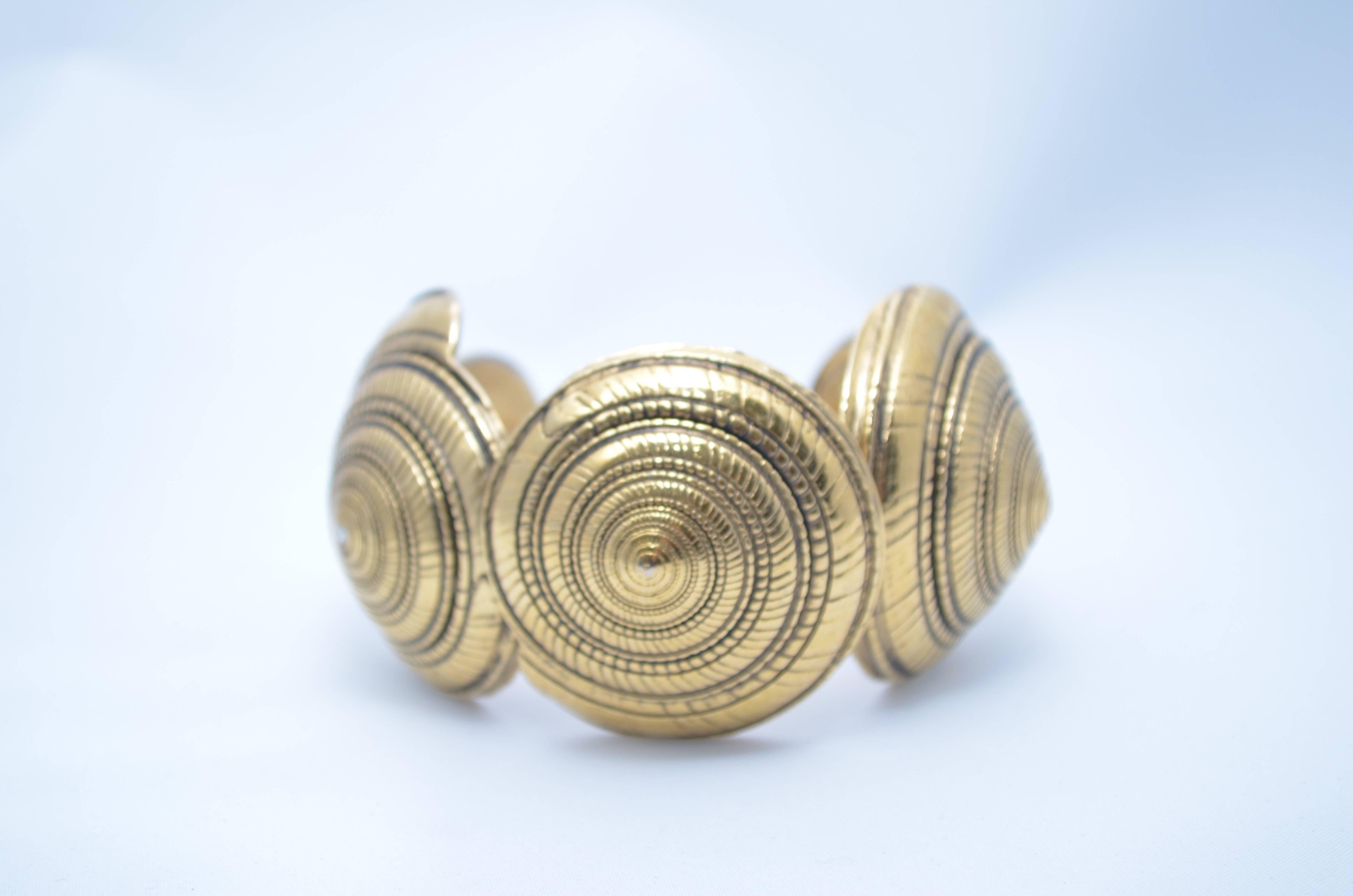 Yves Saint Laurent Rive Gauche 1970s Nautilus Shell Cuff For Sale 1