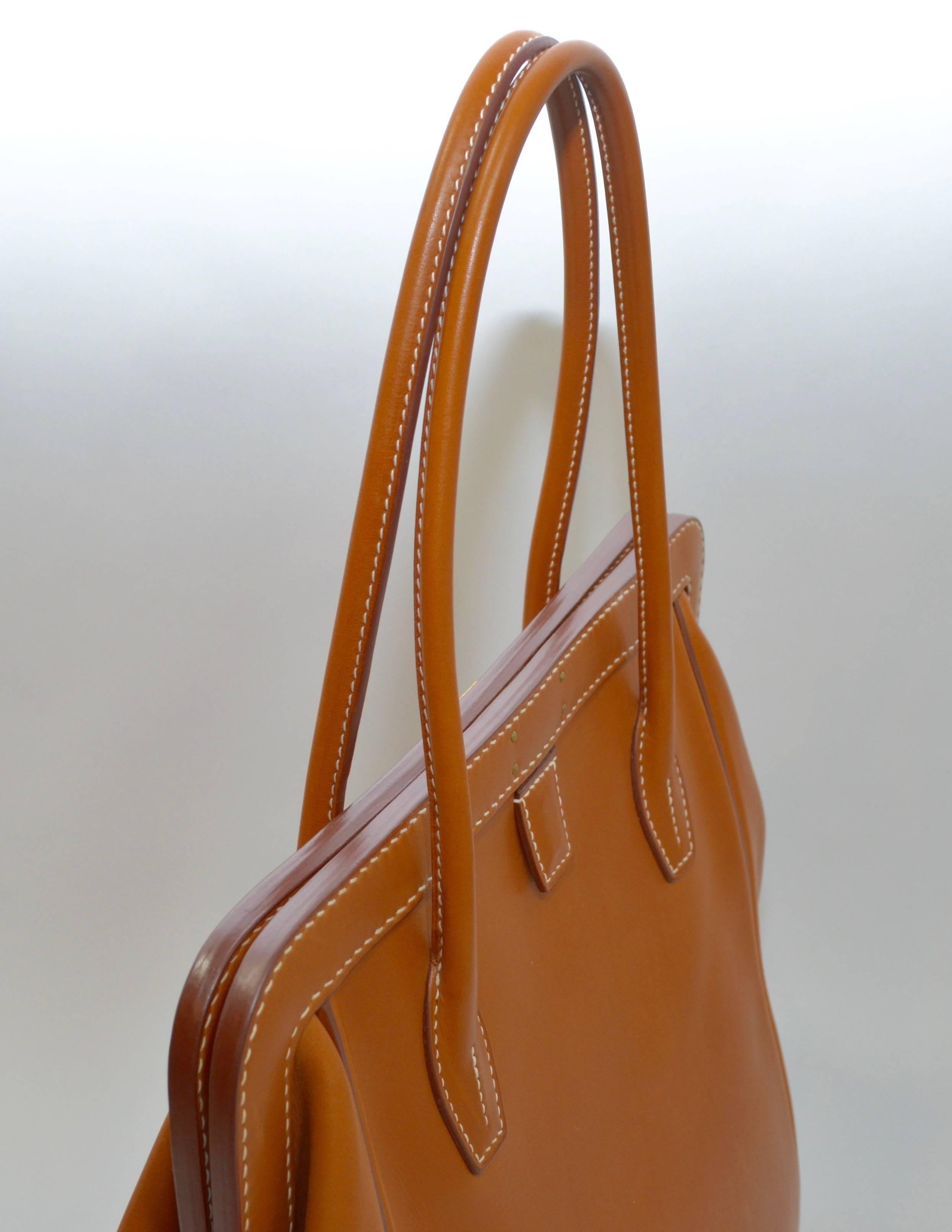 Brown Hermes GM Convoyeur Bag in Barénia Calfskin 2014
