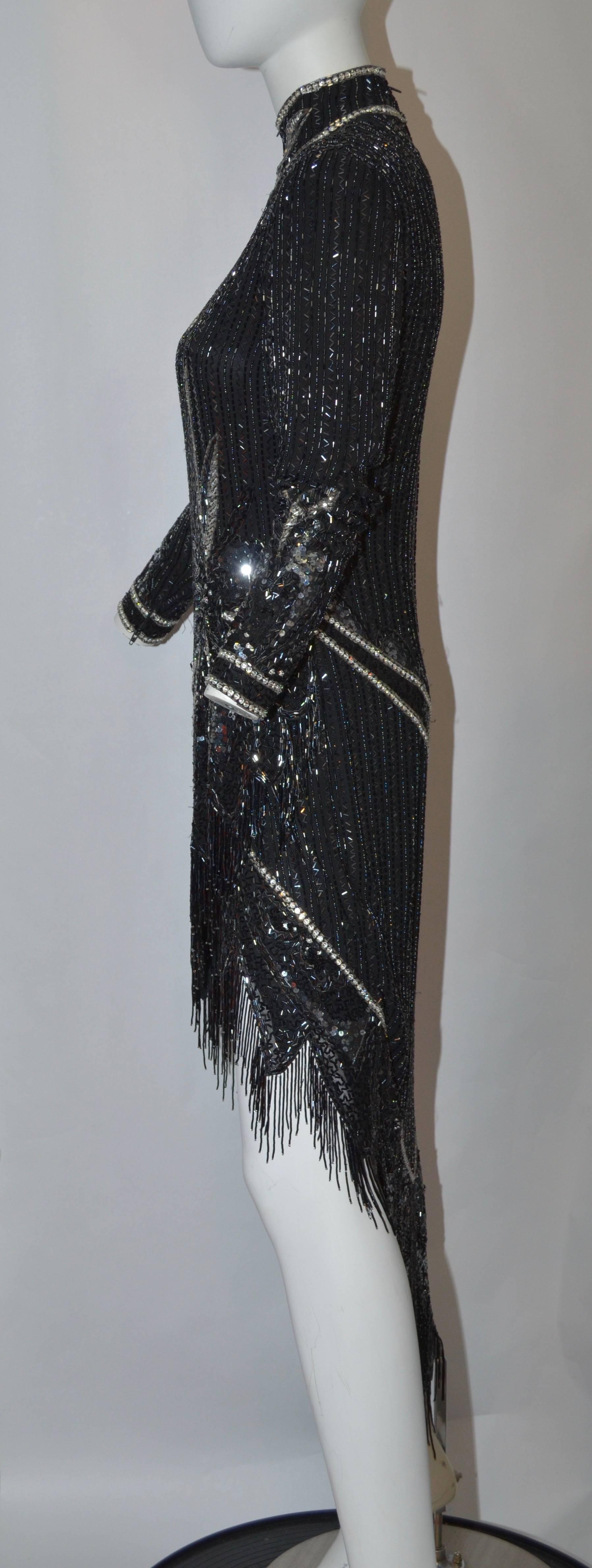 Bob Mackie 1980's Beaded Fringe Dress In Excellent Condition In Carmel, CA