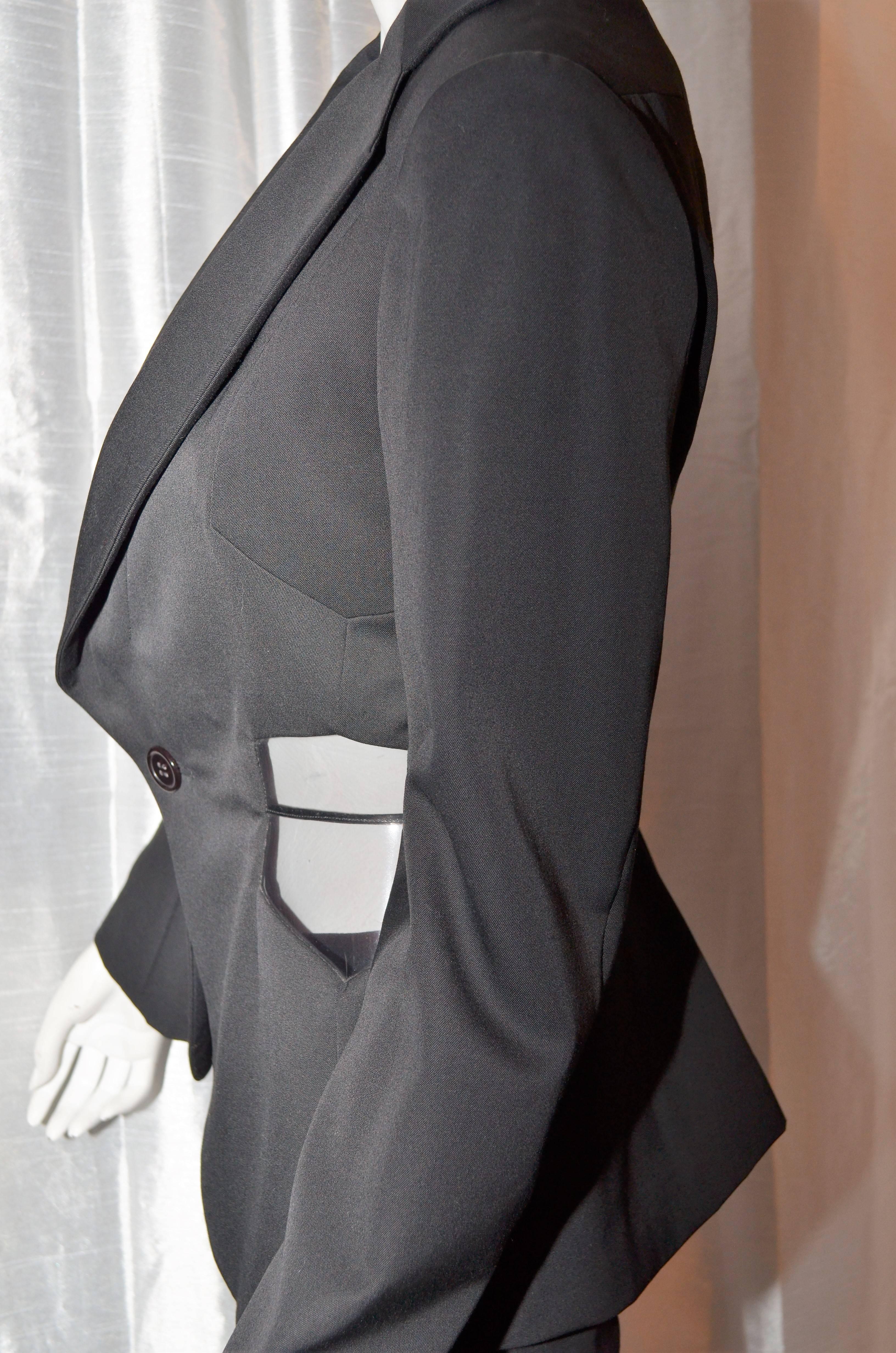 Comme des Garçons Junya Watanabe Skirt Jacket Suit See Through Panels 2001 In Excellent Condition For Sale In Carmel, CA