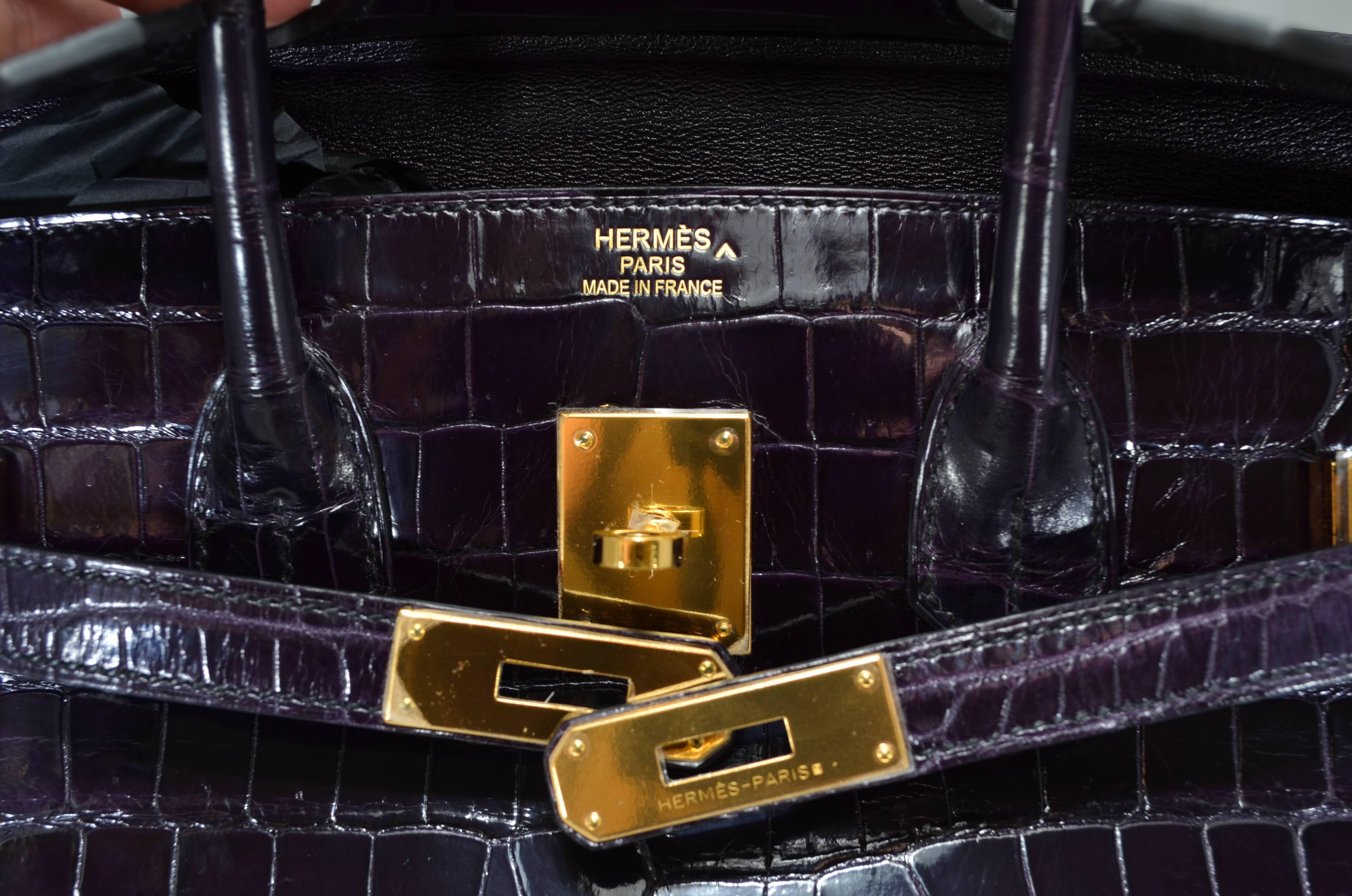 Hermes Amethyst Porosus Crocodile Birkin 35cm 1