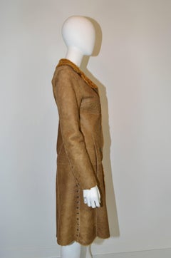 Dolce & Gabbana D & G Shearling Golden Brown Fur Coat