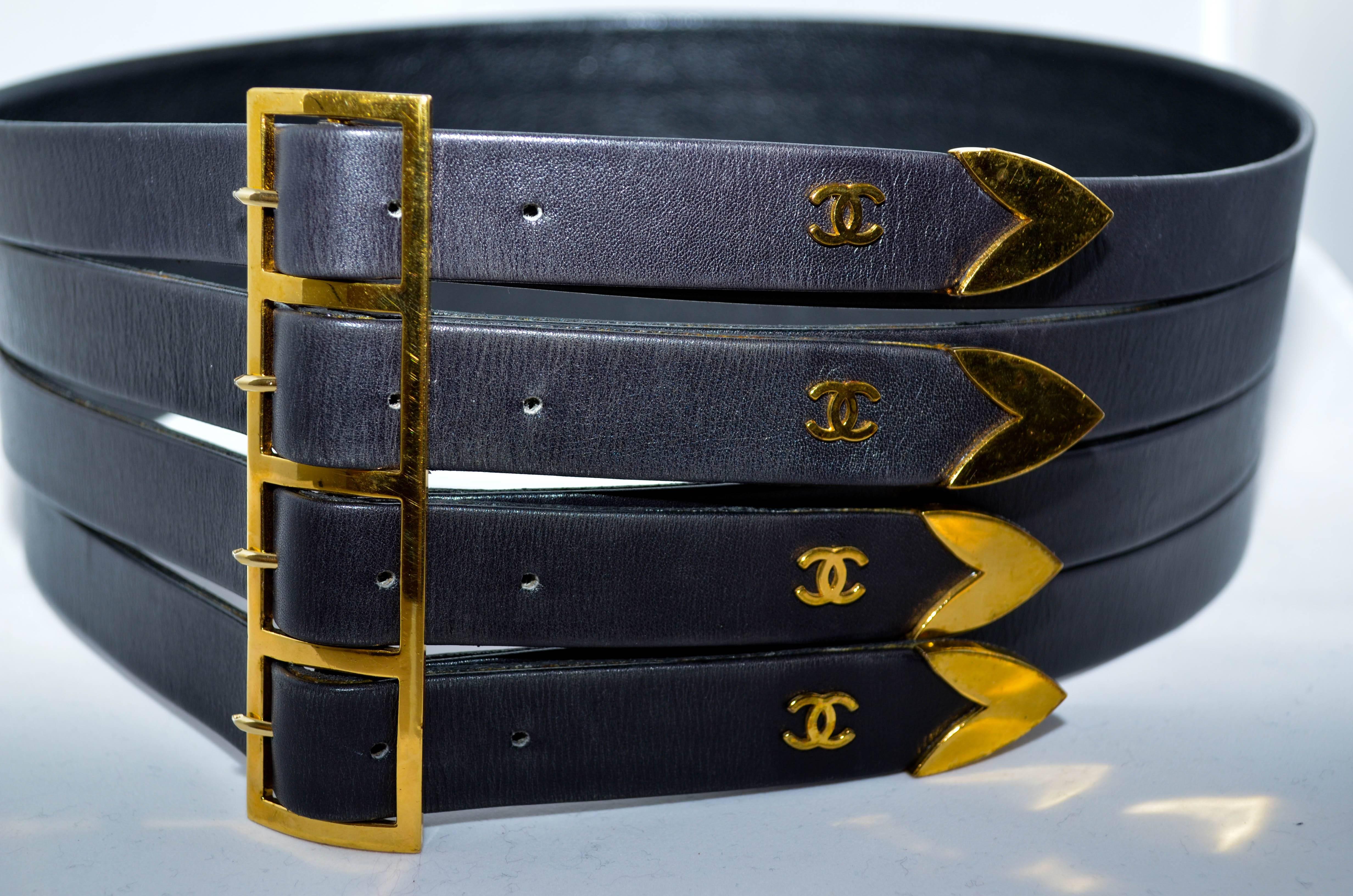 Women's or Men's Chanel Leather Corset Belt