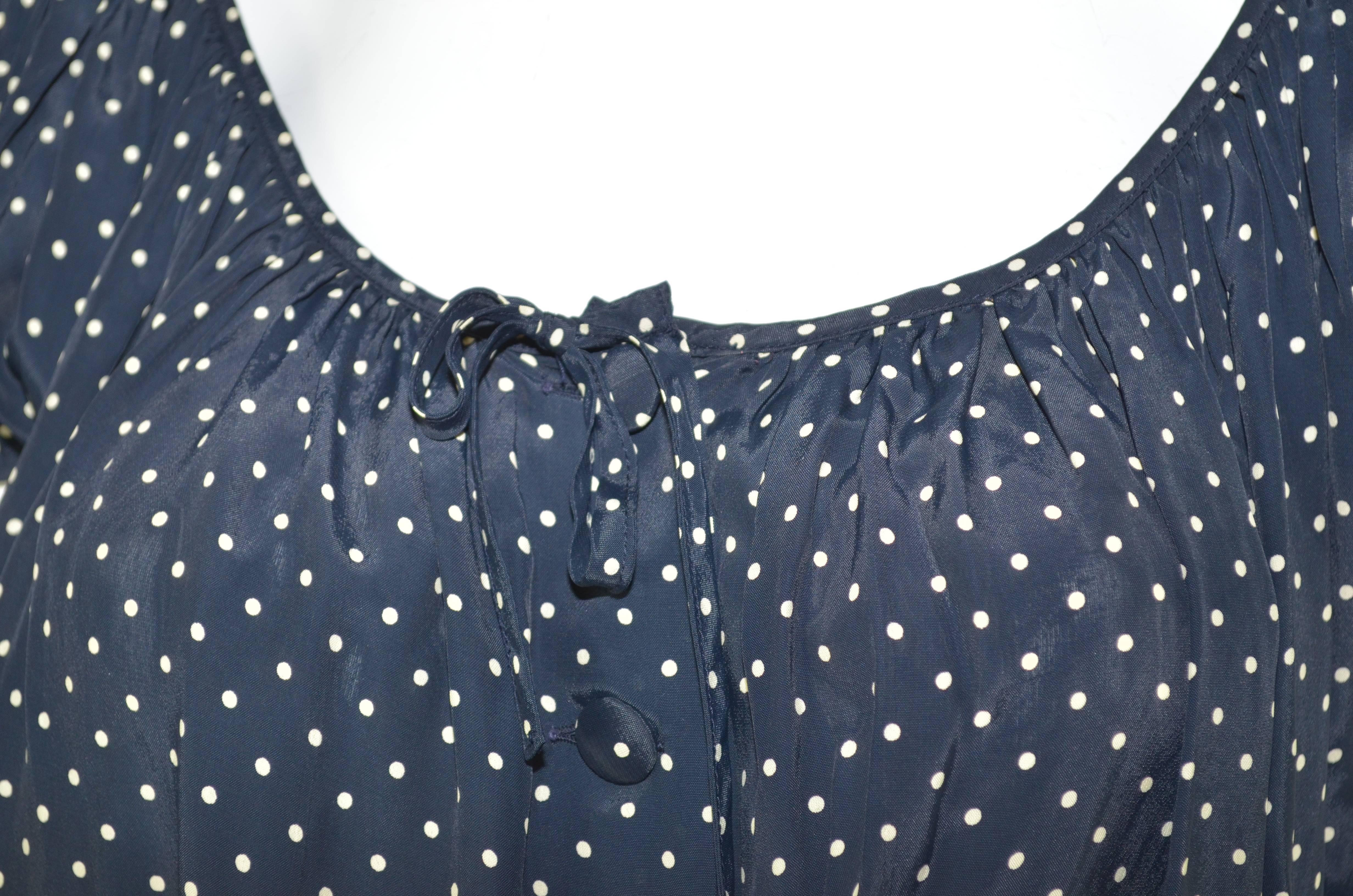 Moschino Cheap & Chic Polka Dot Crop Top Peasant Blouse 1