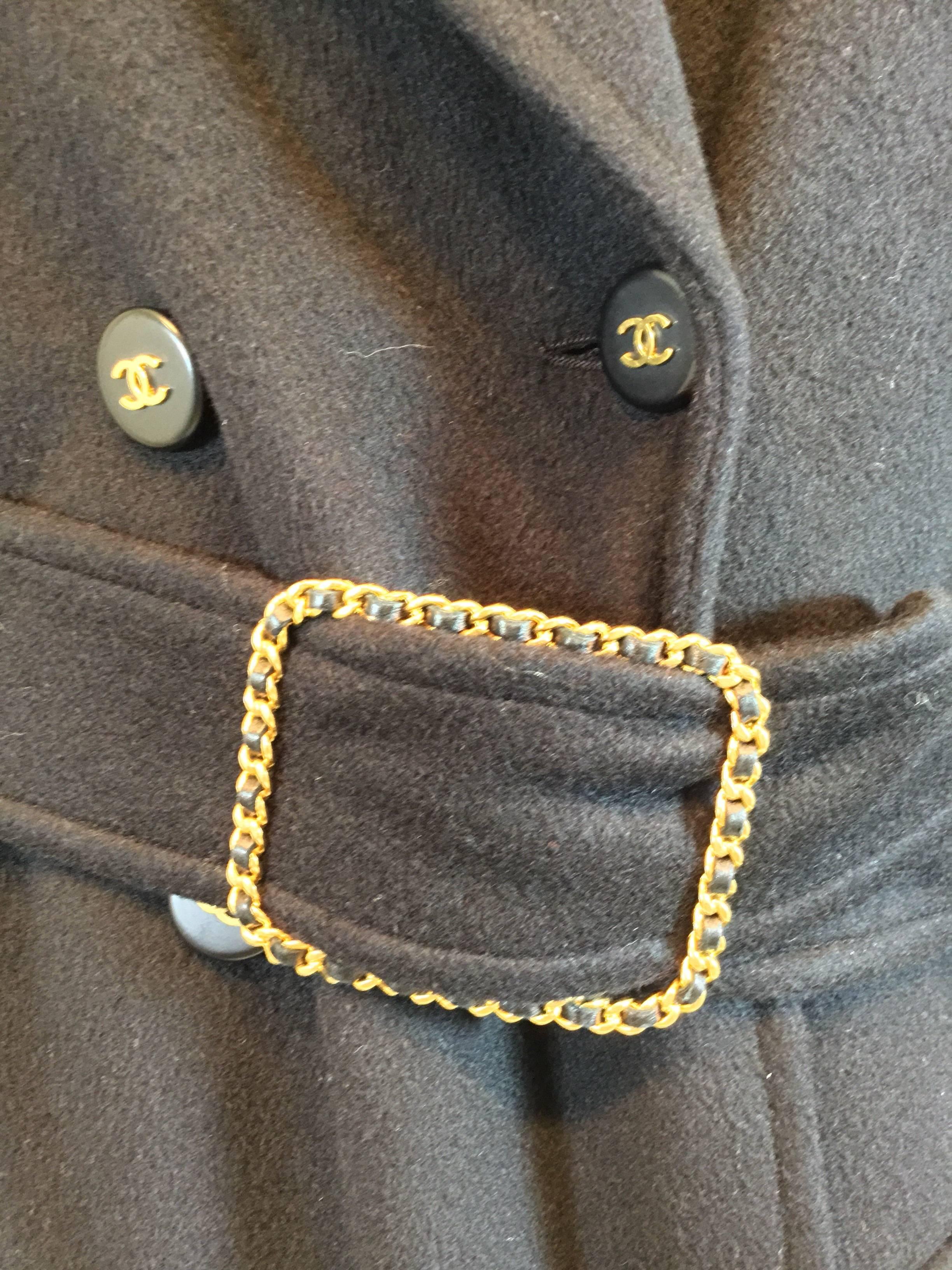 Chanel Cashmere Coat Chain Around Belt 3