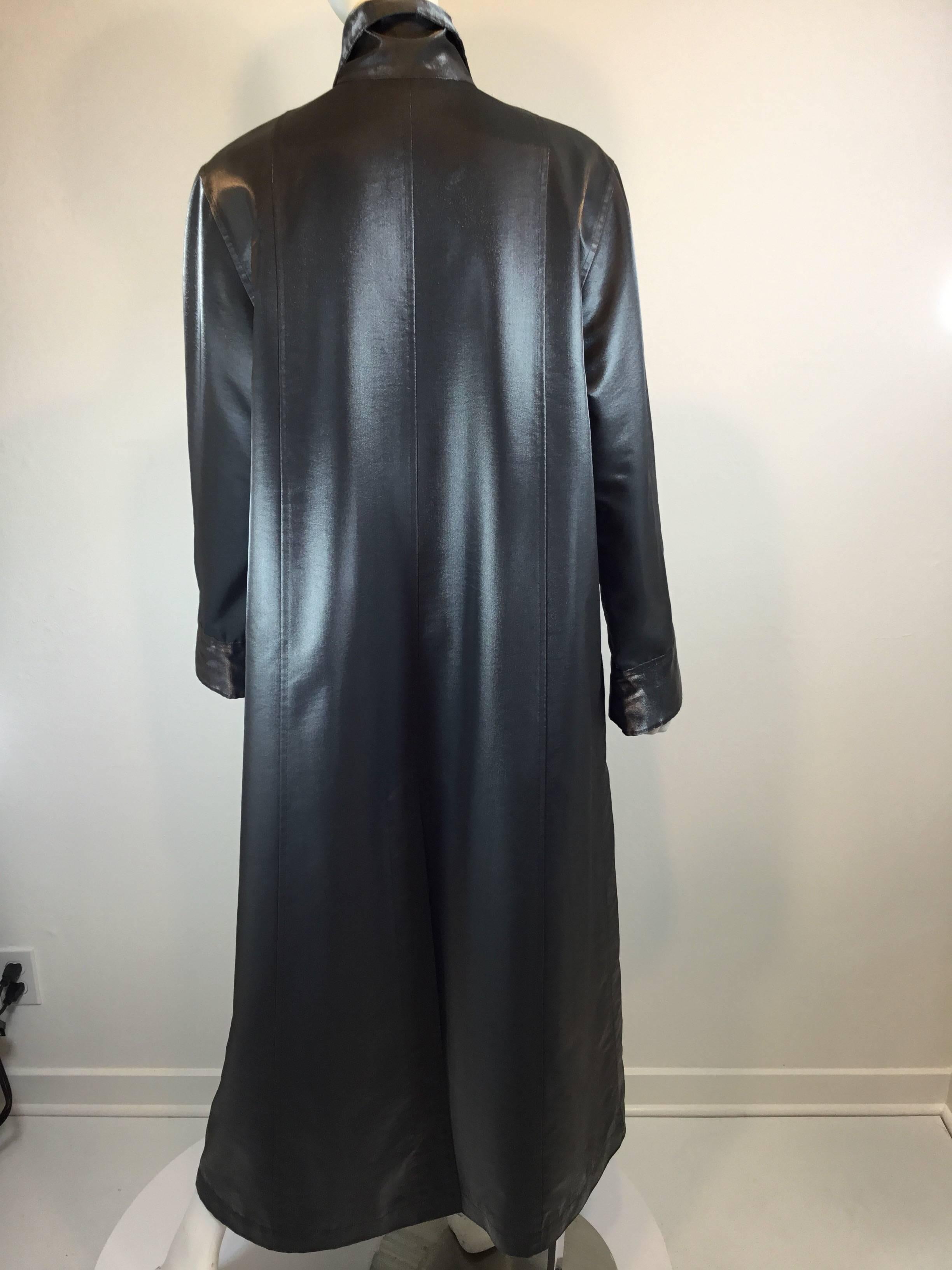 Black Chanel Sharkskin Lightweight Overcoat, 1999 