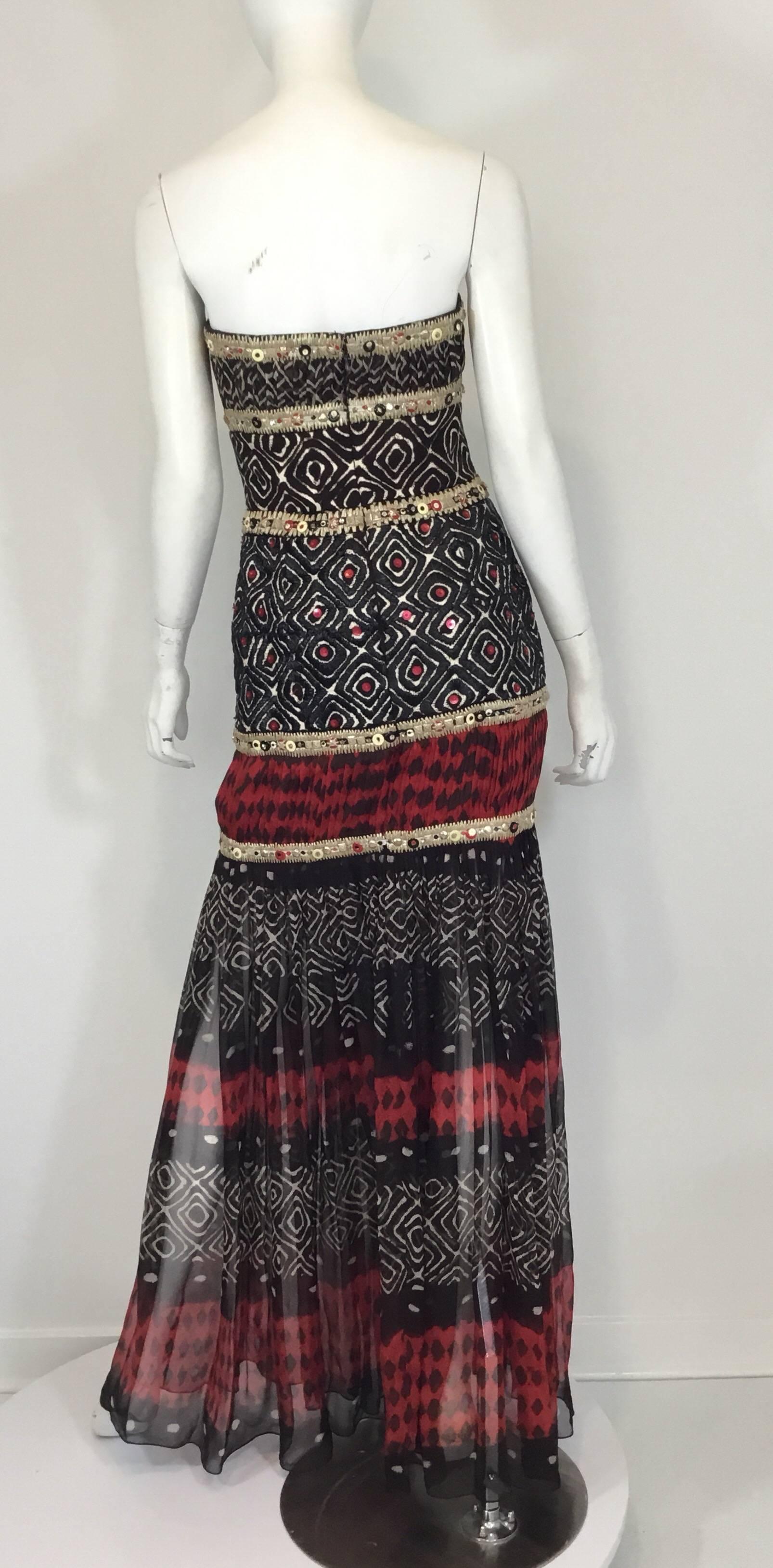Women's Oscar de la Renta Runway Silk Beaded Gown, Spring 2008