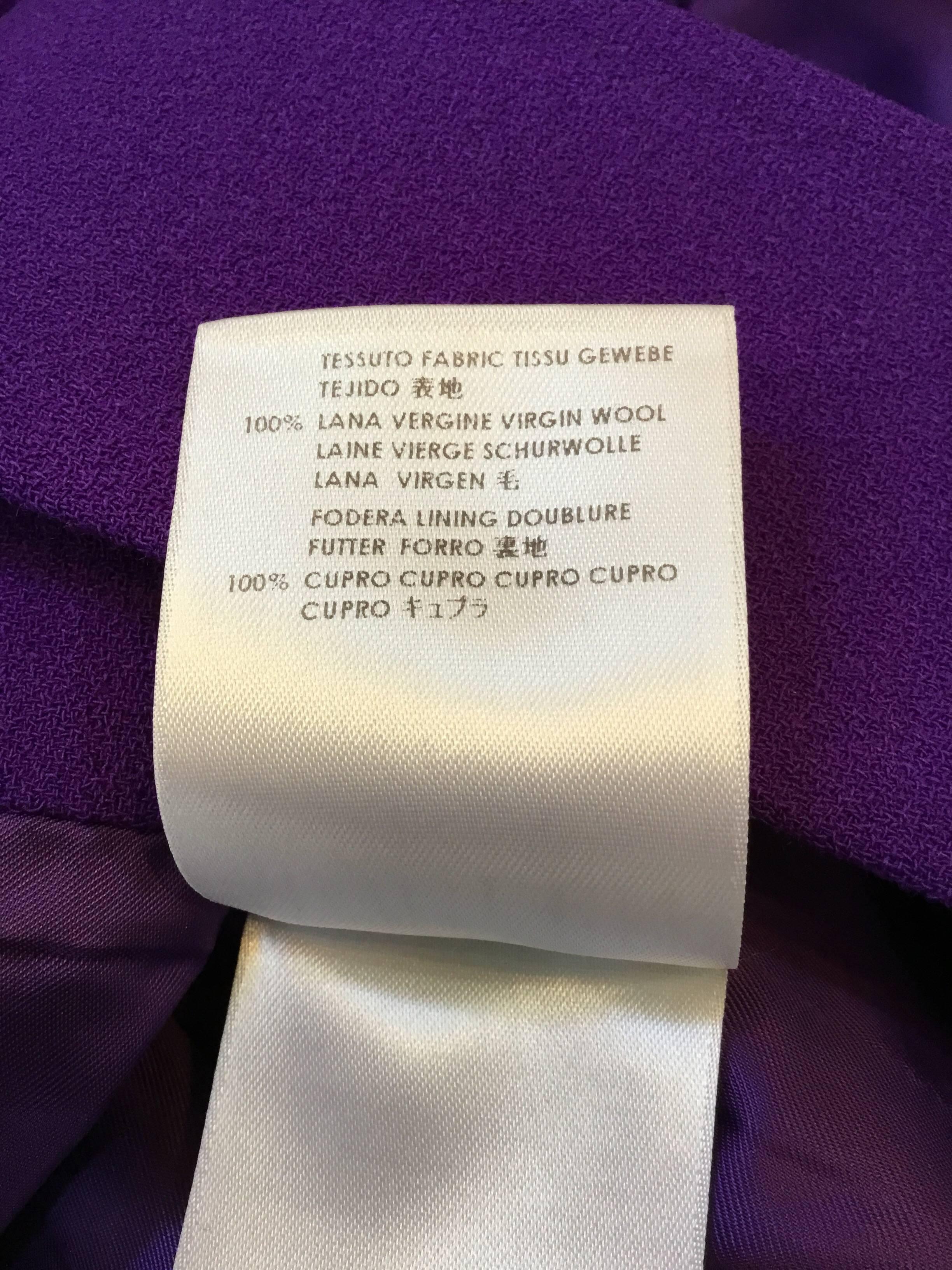 Alexander McQueen Purple Cape Back Wide Belt Dress 2