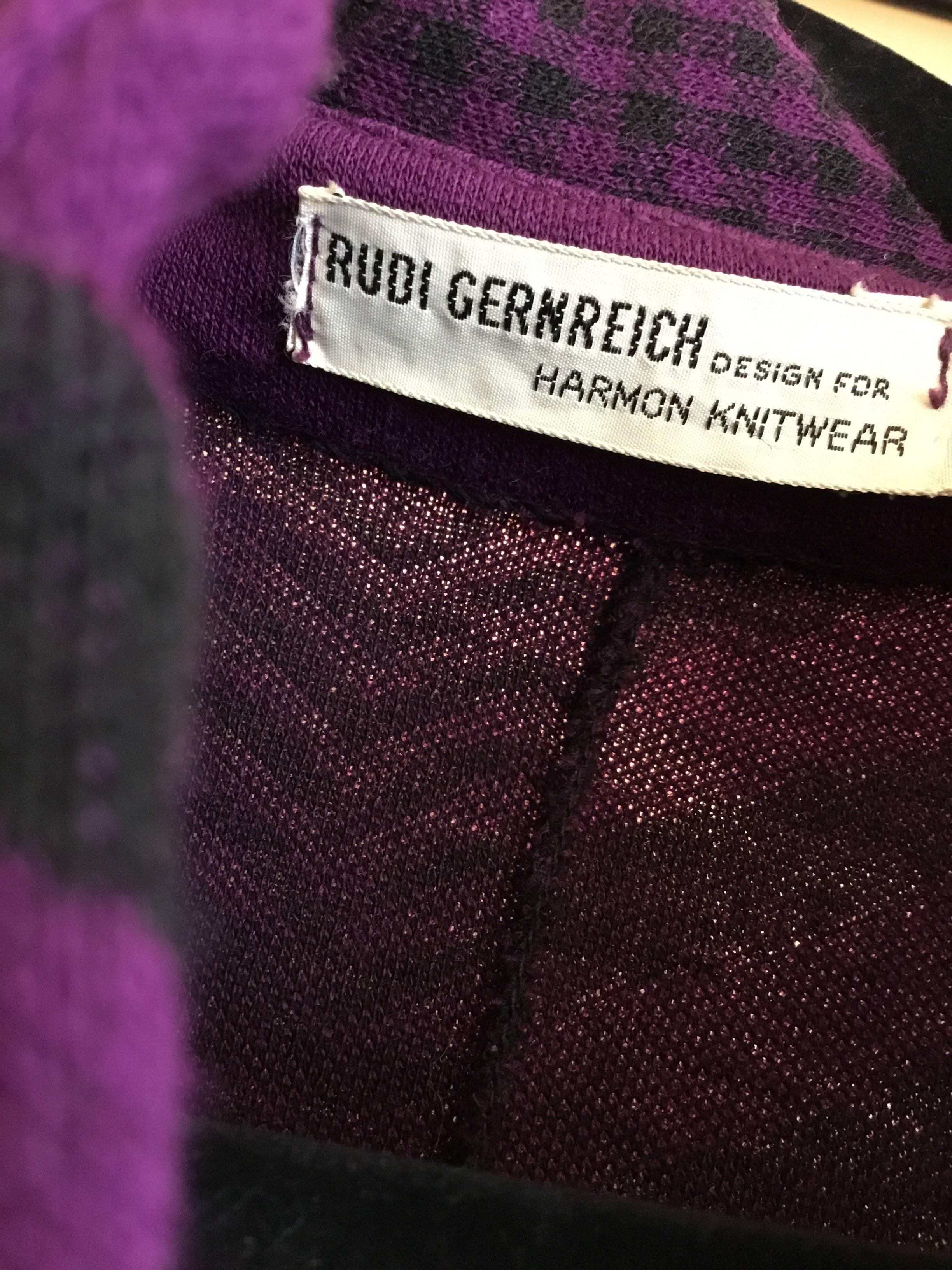 Rudi Gernreich - Robe en maille de laine à motifs multiples, vintage, années 70  Pour femmes en vente