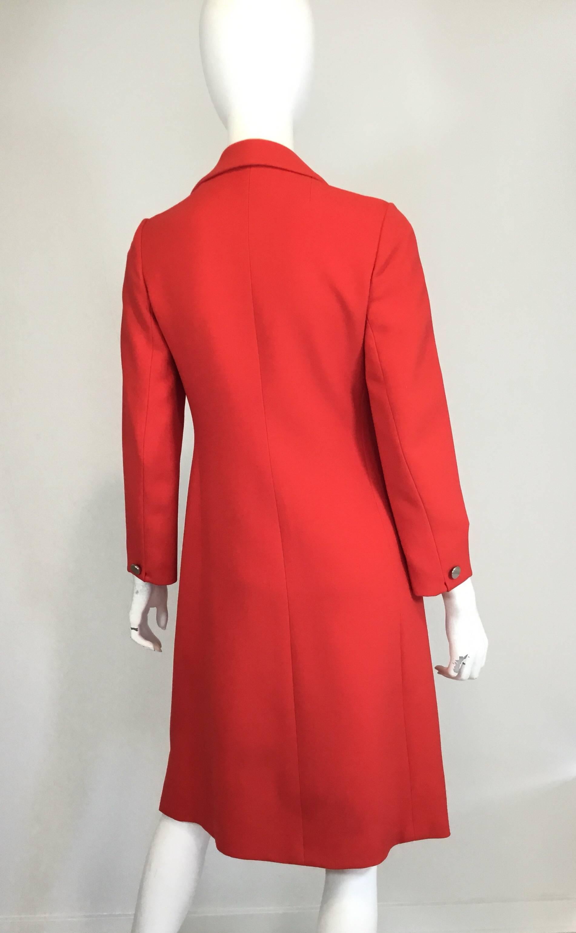 Givenchy Nouvelle Boutique Red Vintage Proper Coat In Good Condition In Carmel, CA
