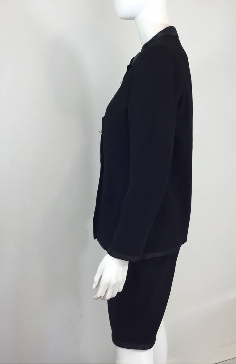 Chanel Crepe Skirt Suit with Pearl Buttons, 1997 For Sale at 1stDibs