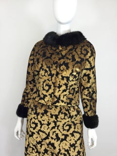 Jean Louis Gold Lamé Dress Jacket Suit, 1960s