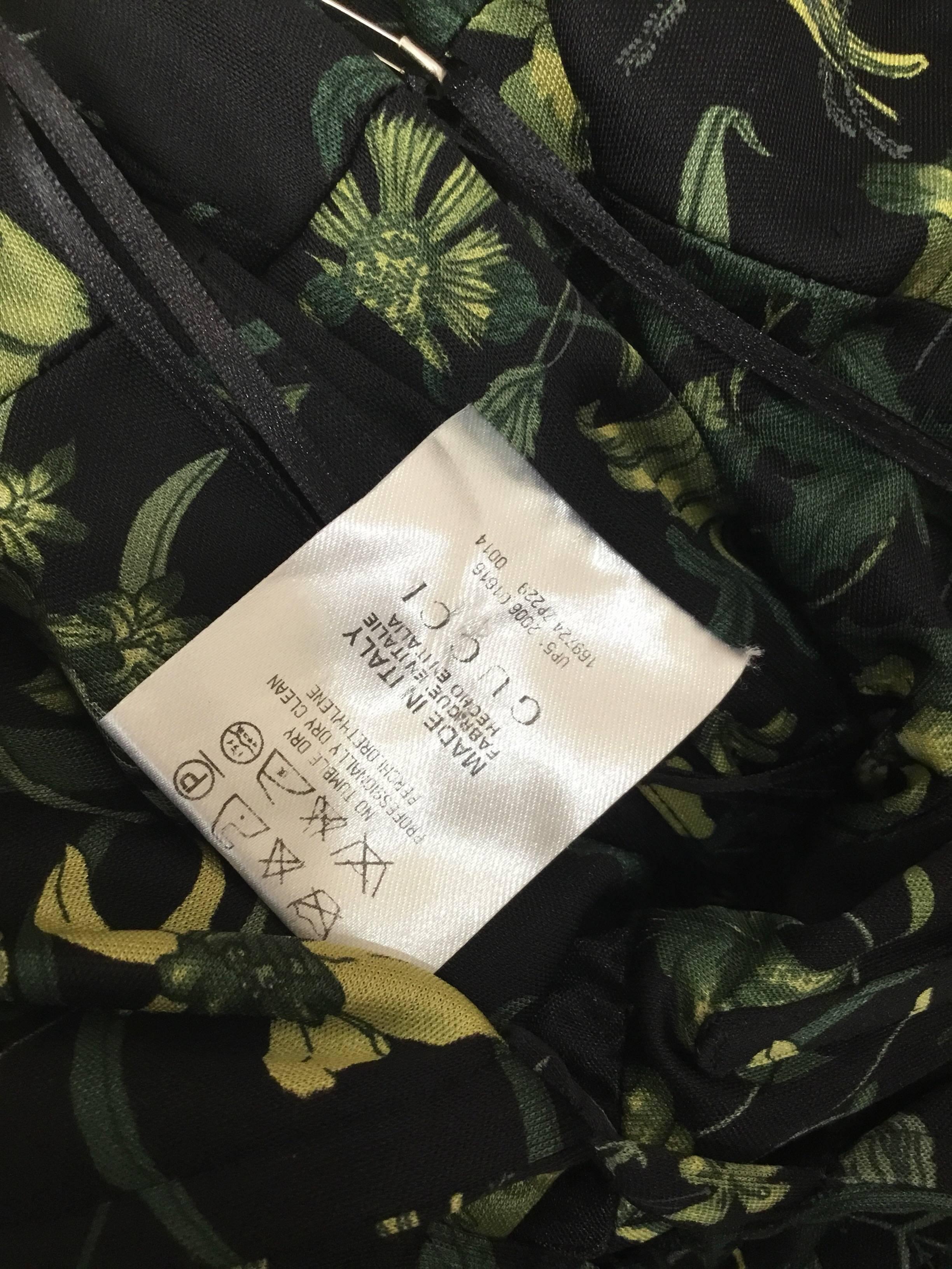 Gucci Green Butterfly Print Jersey Maxi Dress In Excellent Condition In Carmel, CA